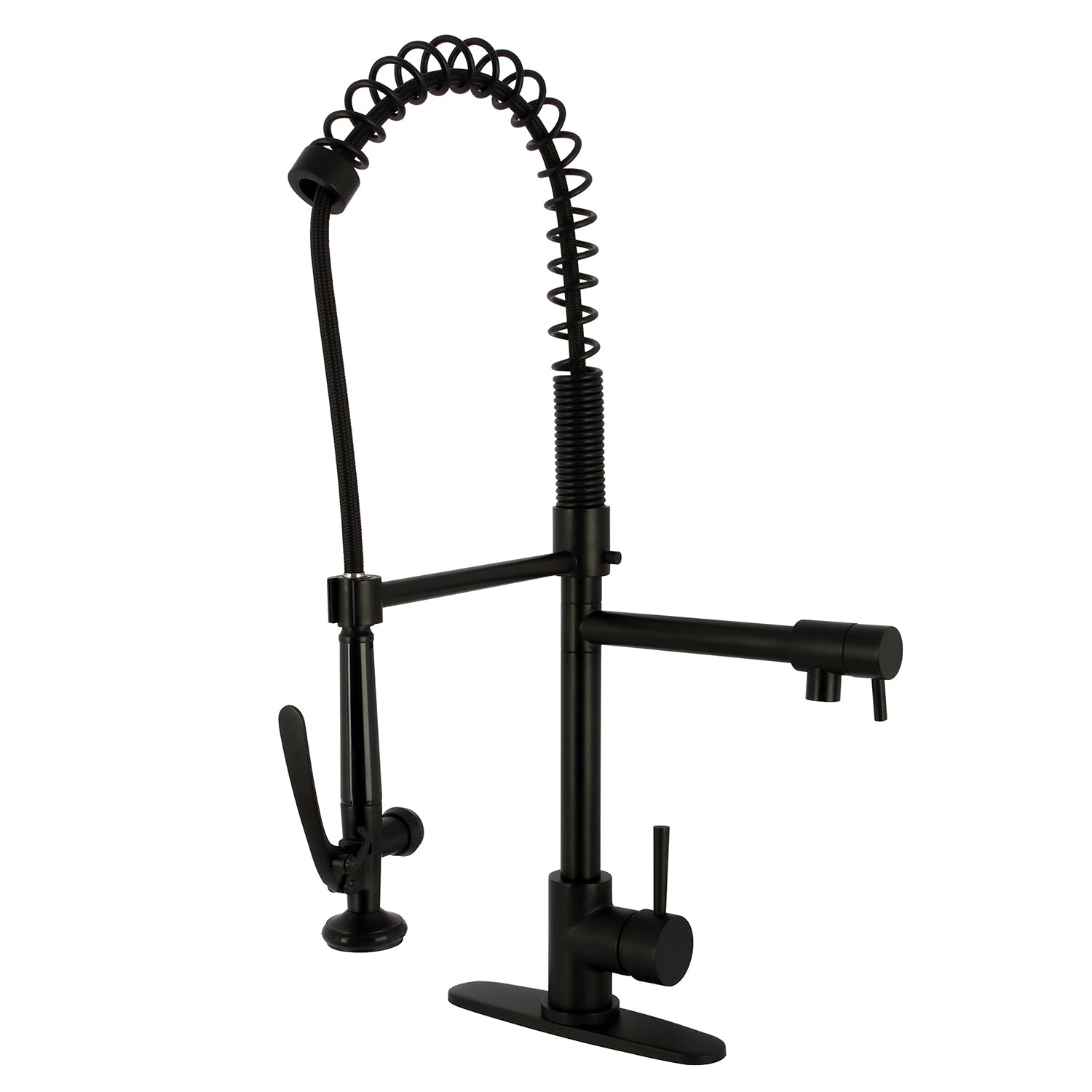 Kingston Sona LS8500DL - Robinet de cuisine pré-rinçage Concord 1 trou, noir mat