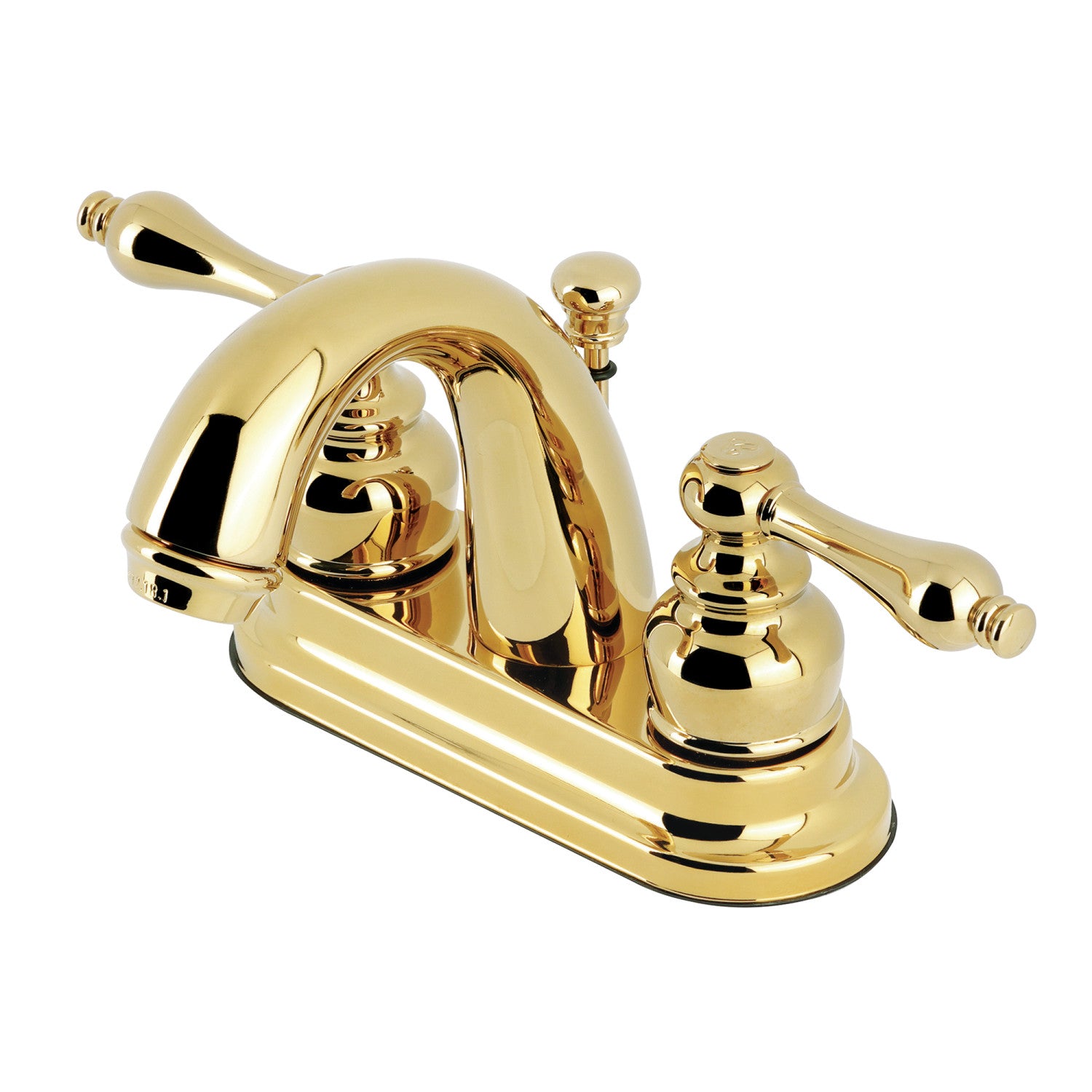 Kingston Heirloom KB5612AL - Restoration Double-Handle 3-Hole Deck Mount 4-Inch Centerset Bathroom Faucet with Pop-Up Drain, Polished Brass