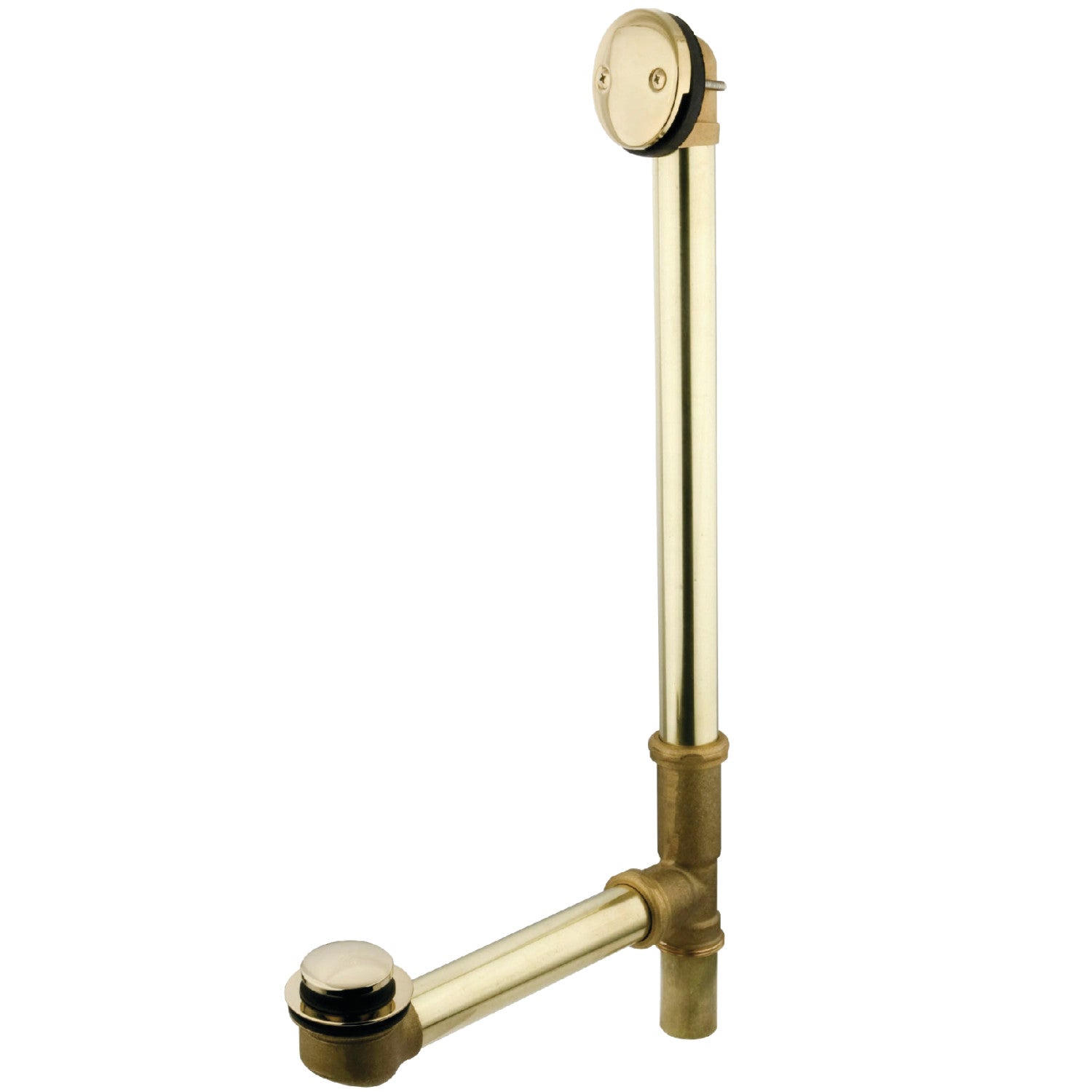 Kingston Tulare DTT2202 - Made To Match 25-Inch Brass Toe Touch Tub Waste and Overflow, Polished Brass