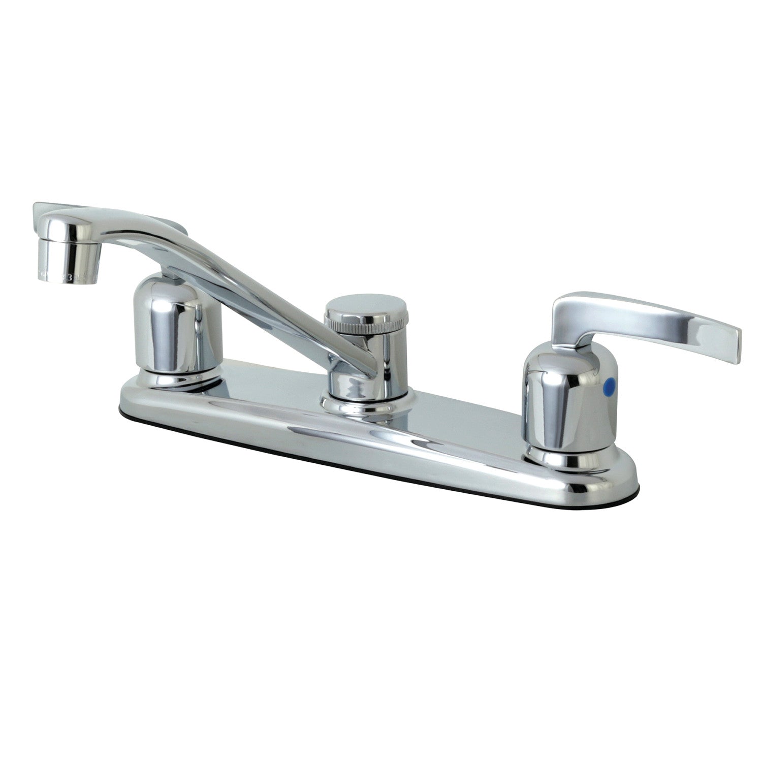 Kingston Tulare FB111EFL - Robinet de cuisine central à deux poignées Centurion 2 trous 8", chrome poli