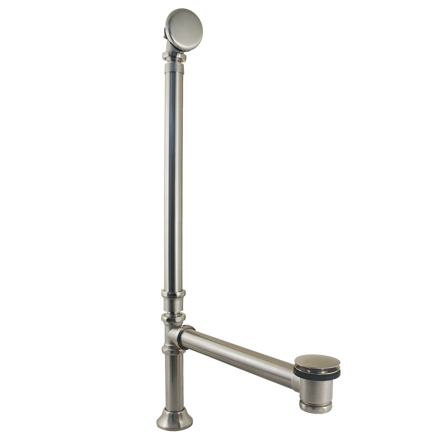 Kingston Sona CC2718 - Vintage Swivel Ball Toe Touch Tub Waste and Overflow, Brushed Nickel