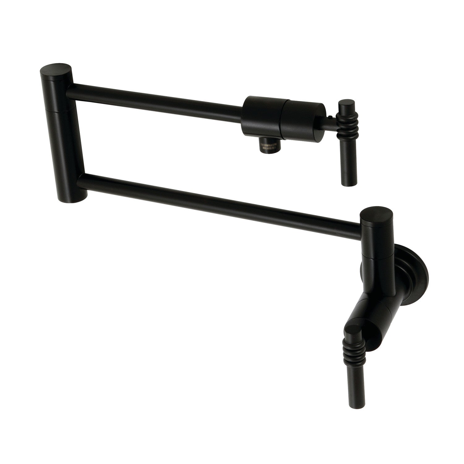 Kingston Sona KS4100ML - Robinet de remplissage de pot de montage mural à deux poignées 1 trou, noir mat