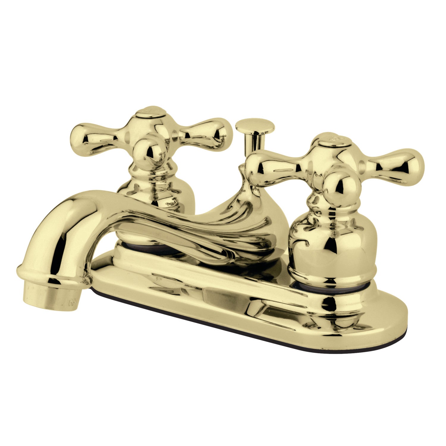 Kingston Heirloom KB602AX - Restoration Double-Handle 3 trous montage sur plage 4-Inch Centerset Robinet de salle de bains avec drain à tirette, laiton poli
