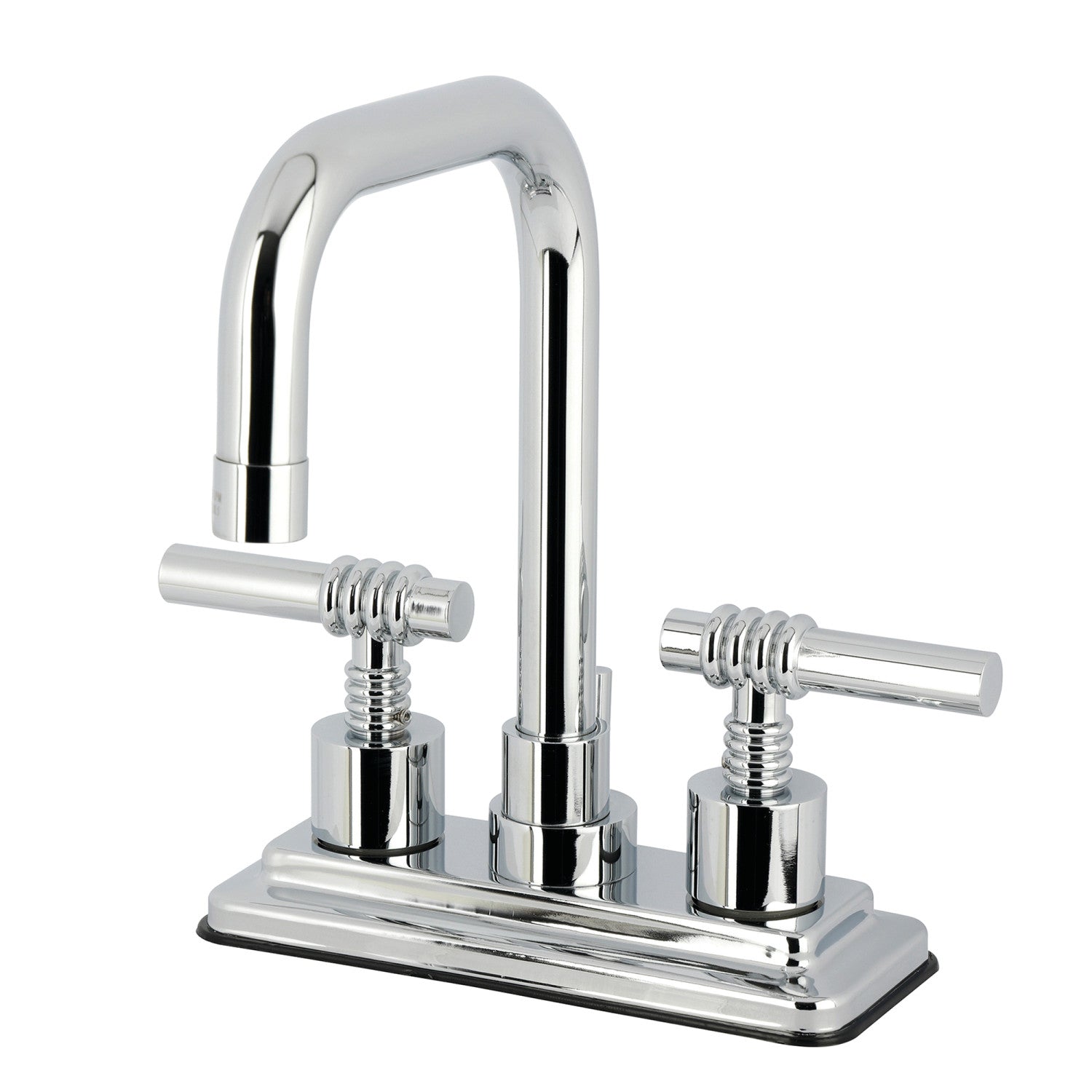 Kingston Milano KS6641ML Double-Handle 3 trous montage sur plage 4-Inch Centerset Robinet de salle de bains avec laiton à tirette, Chrome poli