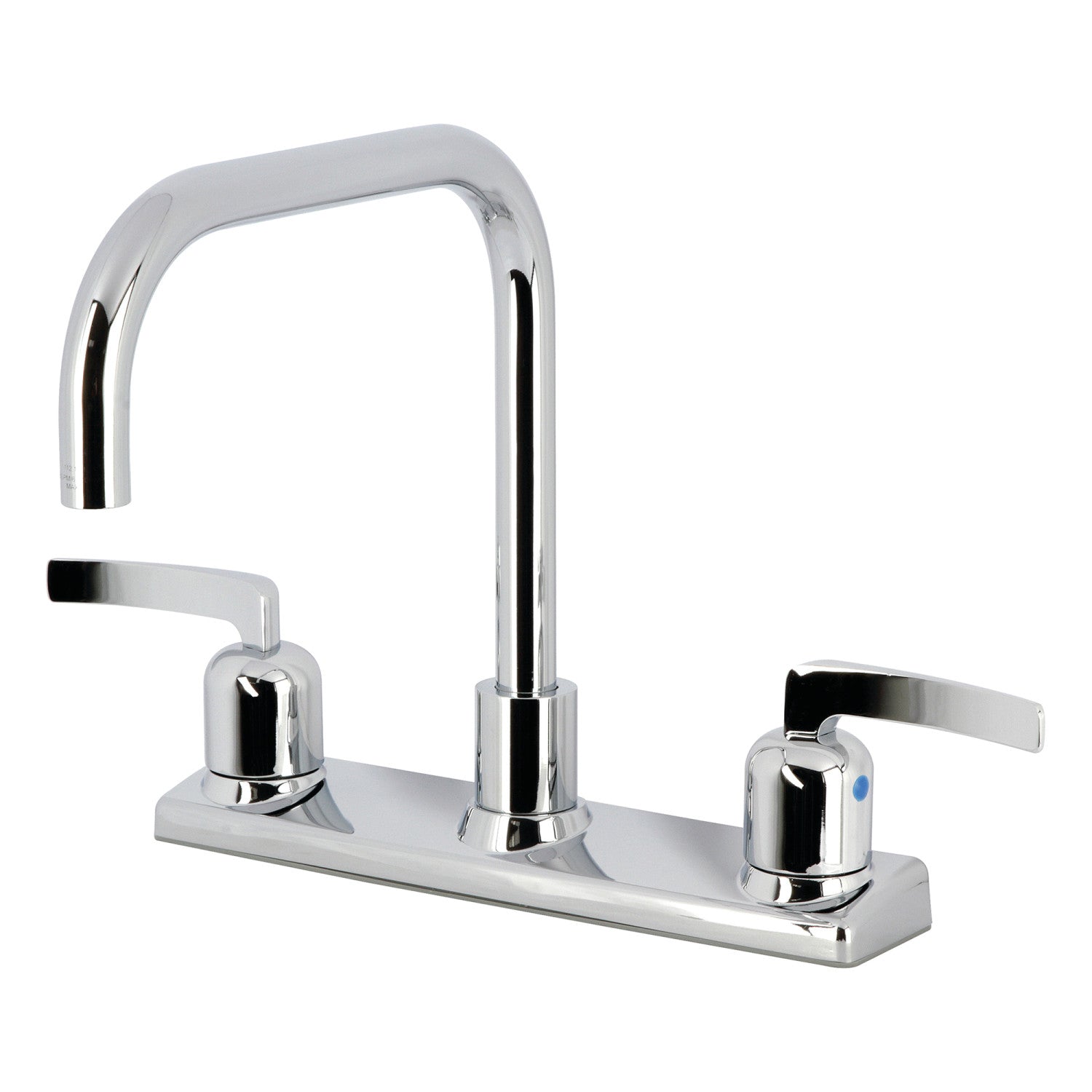 Kingston Tulare FB2141EFL - Robinet de cuisine central à deux poignées Centurion 2 trous 8", chrome poli
