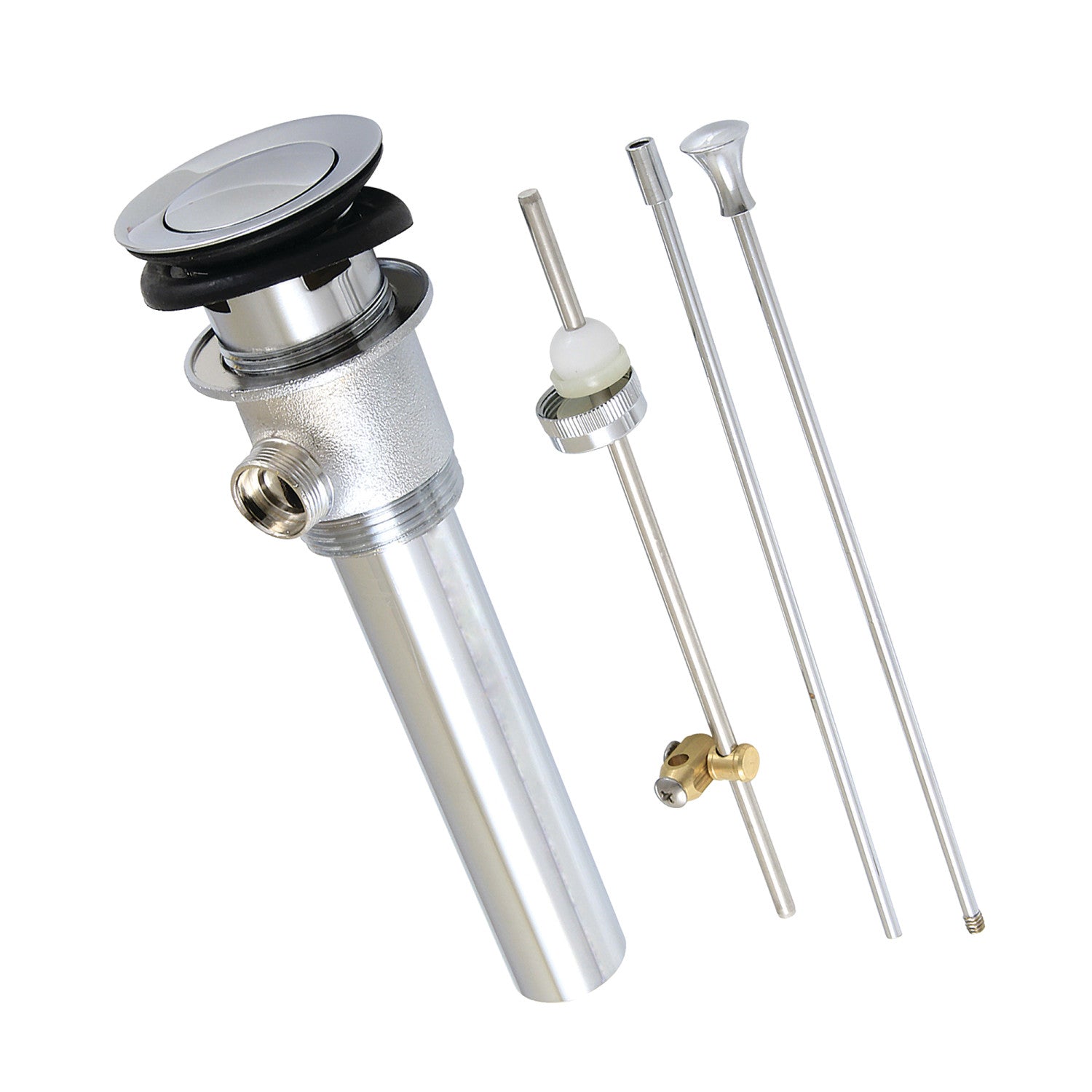 Kingston Made To Match KBT2121 Brass Pop-Up Bathroom Sink Drain with Overflow, 22 Gauge, Polished Chrome