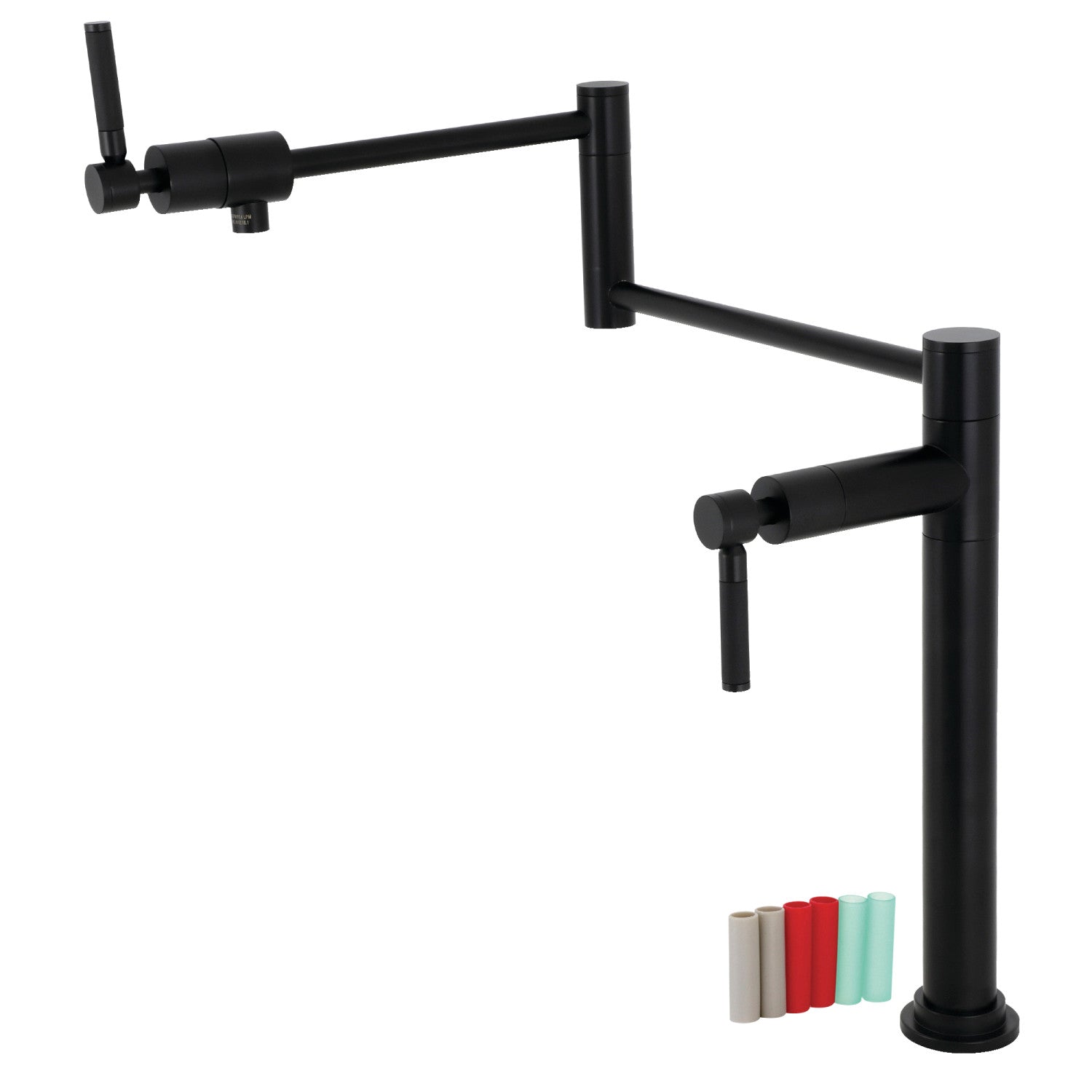 Kingston Sona KS4700DKL - Robinet de remplissage de pot de plate-forme à deux poignées Kaiser 1 trou, noir mat