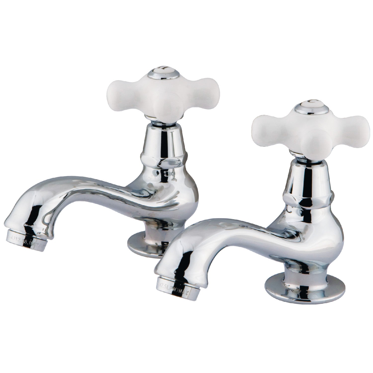 Kingston Heirloom KS1101PX - Heritage Two-Handle Deck Mount Basin Tap Faucet, Polished Chrome