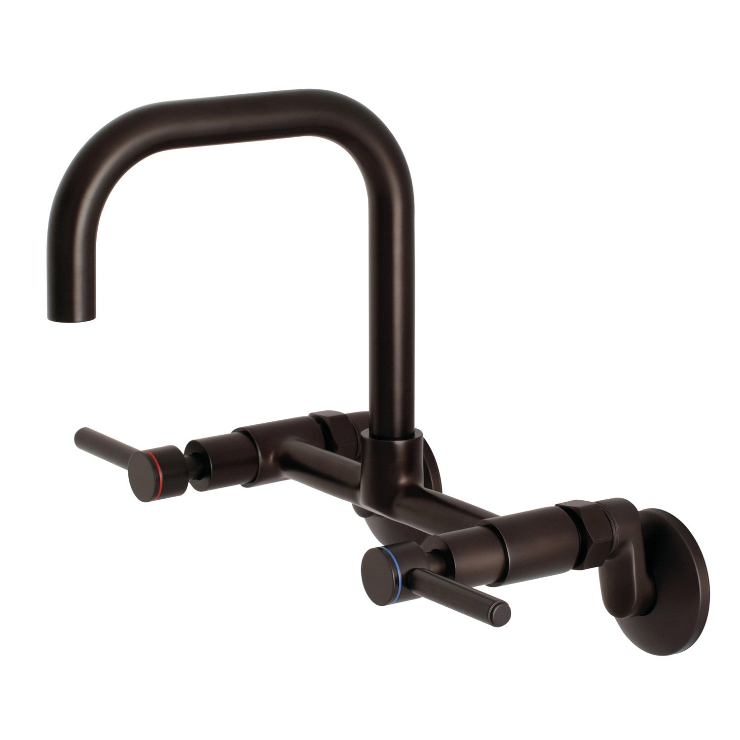 Kingston Sona KS813ORB - Robinet de cuisine à deux poignées Concord 2 trous Wall Mount Bridge, bronze frotté à l'huile