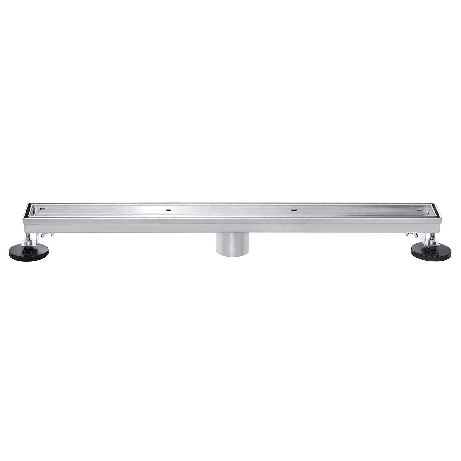 Kingston Watercourse BSF4828 48-Inch Stainless Steel Linear Shower Drain with Reversible Tile Insert and Flat Grate, Brushed Nickel