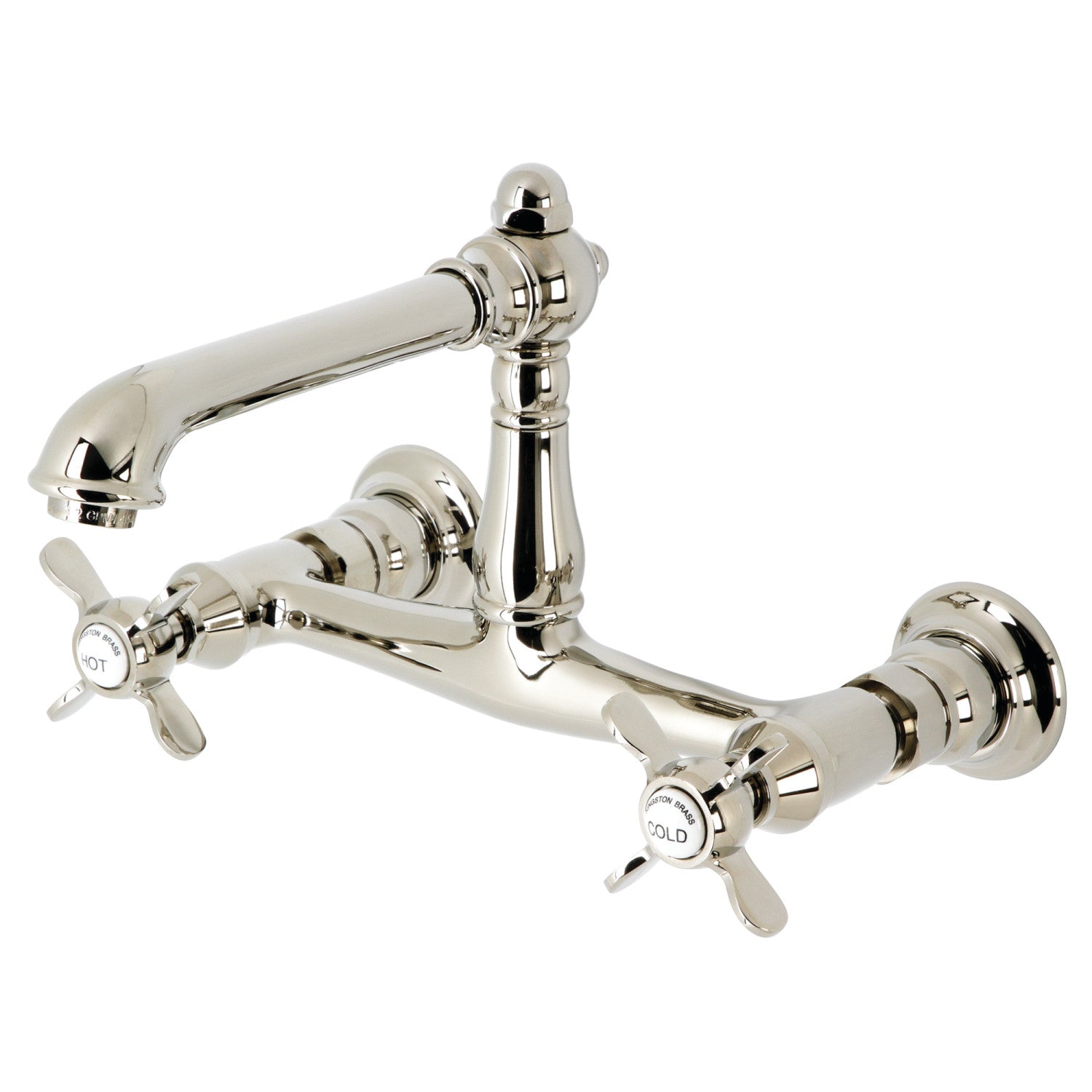 Kingston Heirloom KS7246BEX - Essex Double-Handle 2 trous Robinet de salle de bains mural, nickel poli
