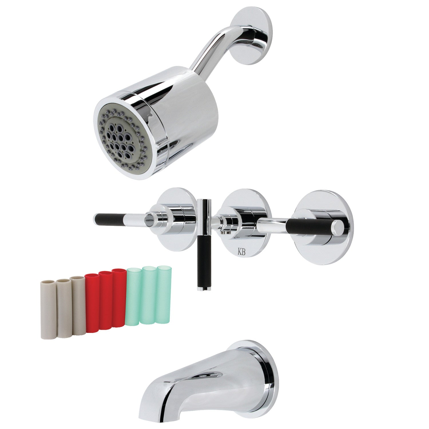 Kingston Sona KBX8131CKL - Robinet de baignoire et de douche à triple poignée Kaiser, chrome poli