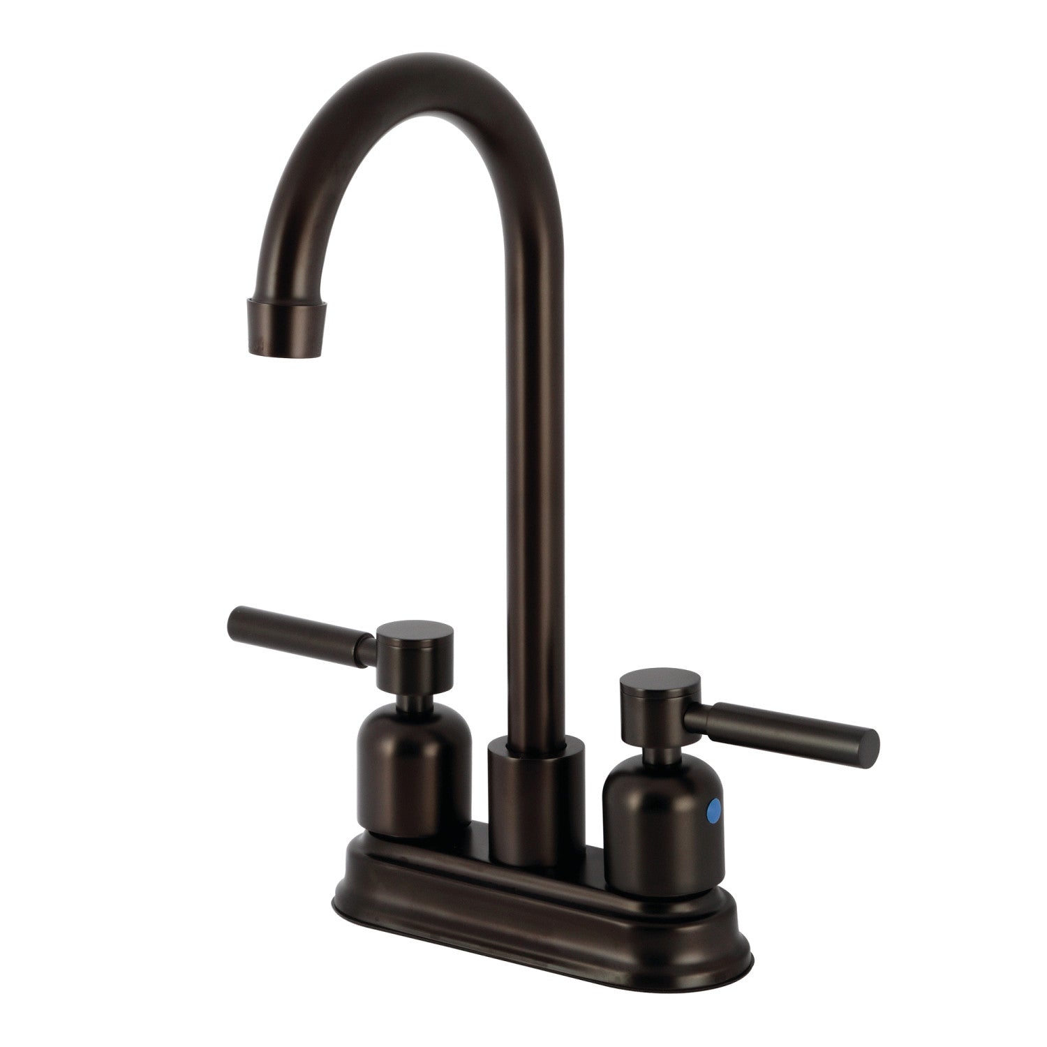 Kingston Tulare KB8495DL - Robinet de barre de plate-forme à deux poignées Concord 2 trous, bronze huilé