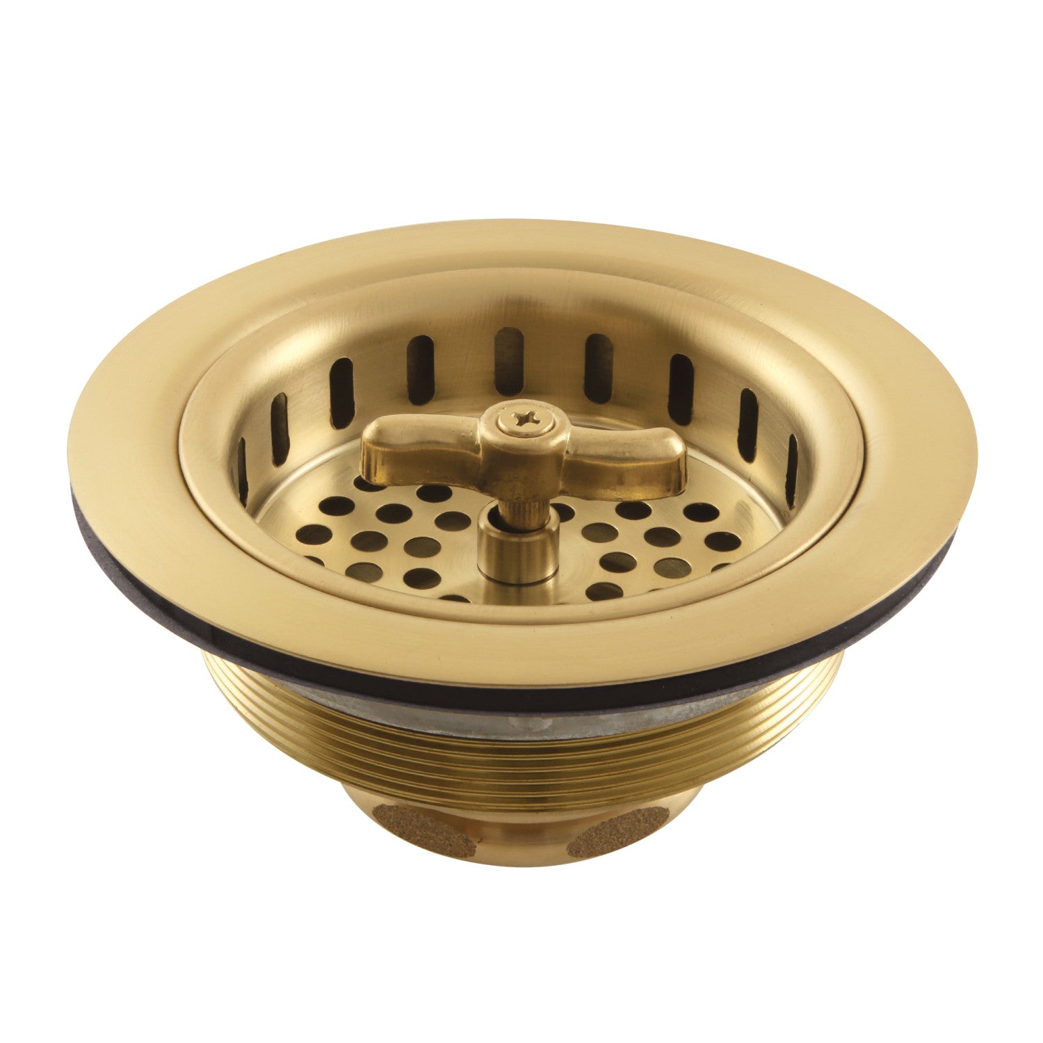 Kingston Tacoma K212BB 3-1/2 Inch Kitchen Sink Basket Strainer Only, Brushed Brass