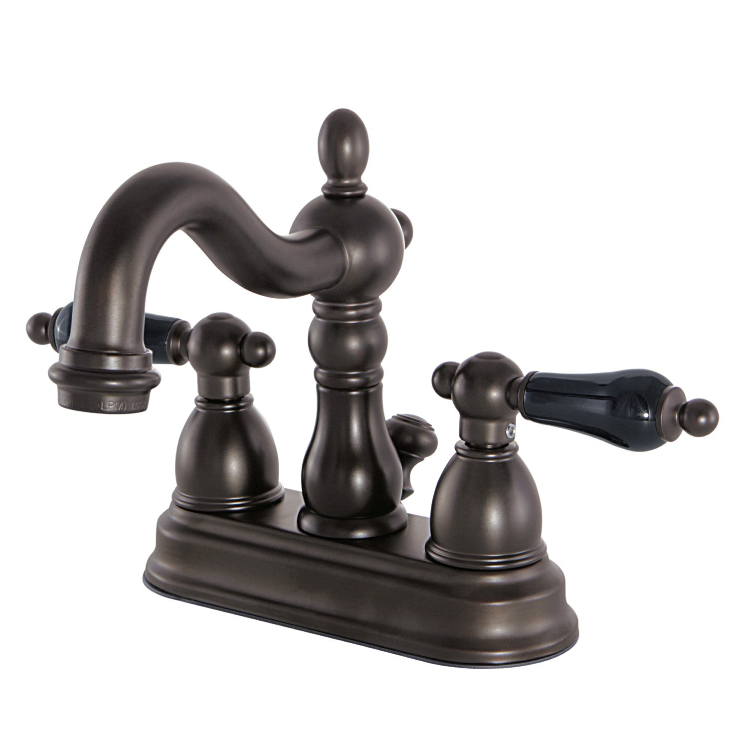 Kingston Heirloom KB1605PKL - Duchesse Double-Handle 3 trous montage sur plage 4-Inch Centerset Robinet de salle de bains avec drain à tirette, Bronze Rubbé à l'huile