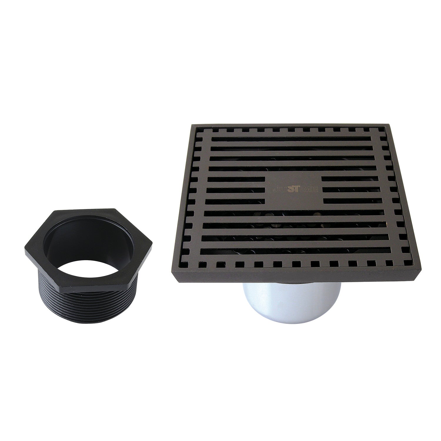 Kingston Watercourse BSF4464ORB 4-Inch Brass Square Grid Shower Drain with Hair Strainer, Oil Rubbed Bronze