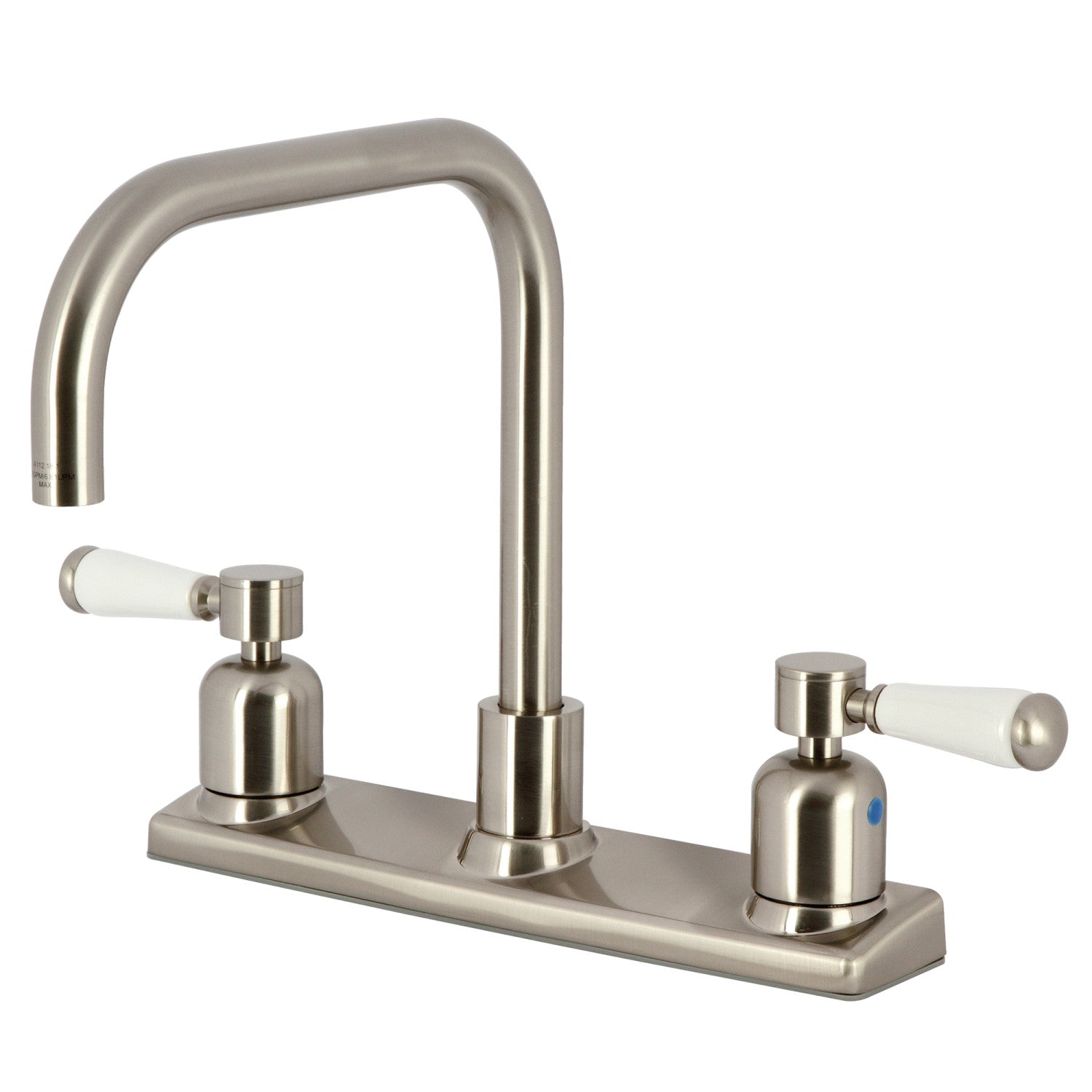 Kingston Tulare FB2148DPL - Paris Robinet de cuisine à deux poignées 2 trous 8" Centerset, Nickel brossé