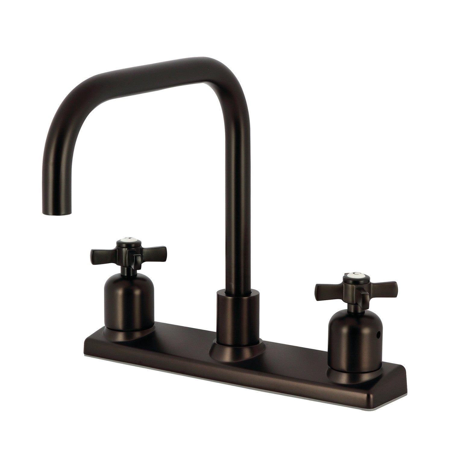 Kingston Tulare FB2145ZX - Robinet de cuisine à deux poignées Millennium 2 trous 8" Centerset Faucet, Oil Rubbed Bronze