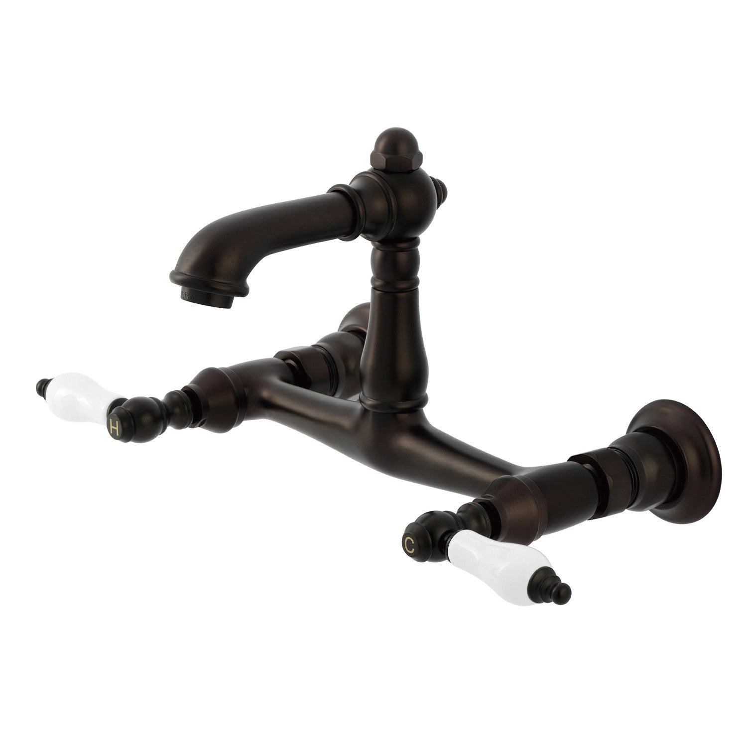 Kingston Heirloom KS7255PL - Robinet de salle de bain double poignée de pays anglais 2 trous, bronze frotté à l'huile