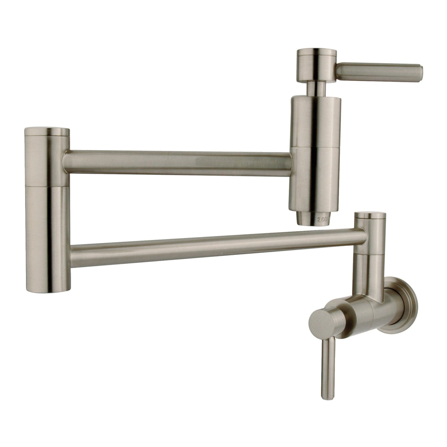 Kingston Sona KS8108DL - Concord Two-Handle 1-Hole Wall Mount Pot Filler Faucet, Brushed Nickel