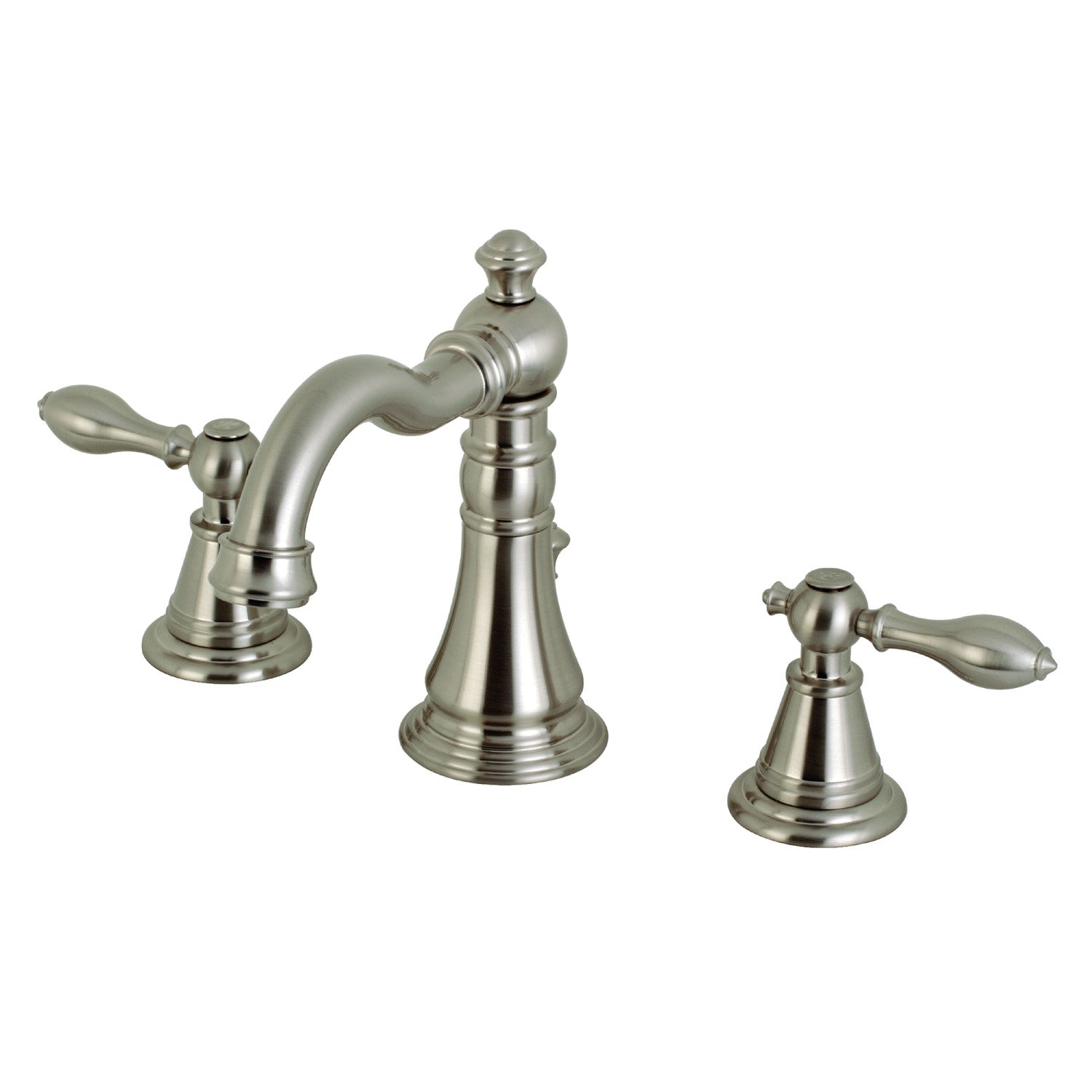 Kingston Heirloom FSC1978AL - Robinet de salle de bains à entraxe large avec drain à tirette, nickel brossé