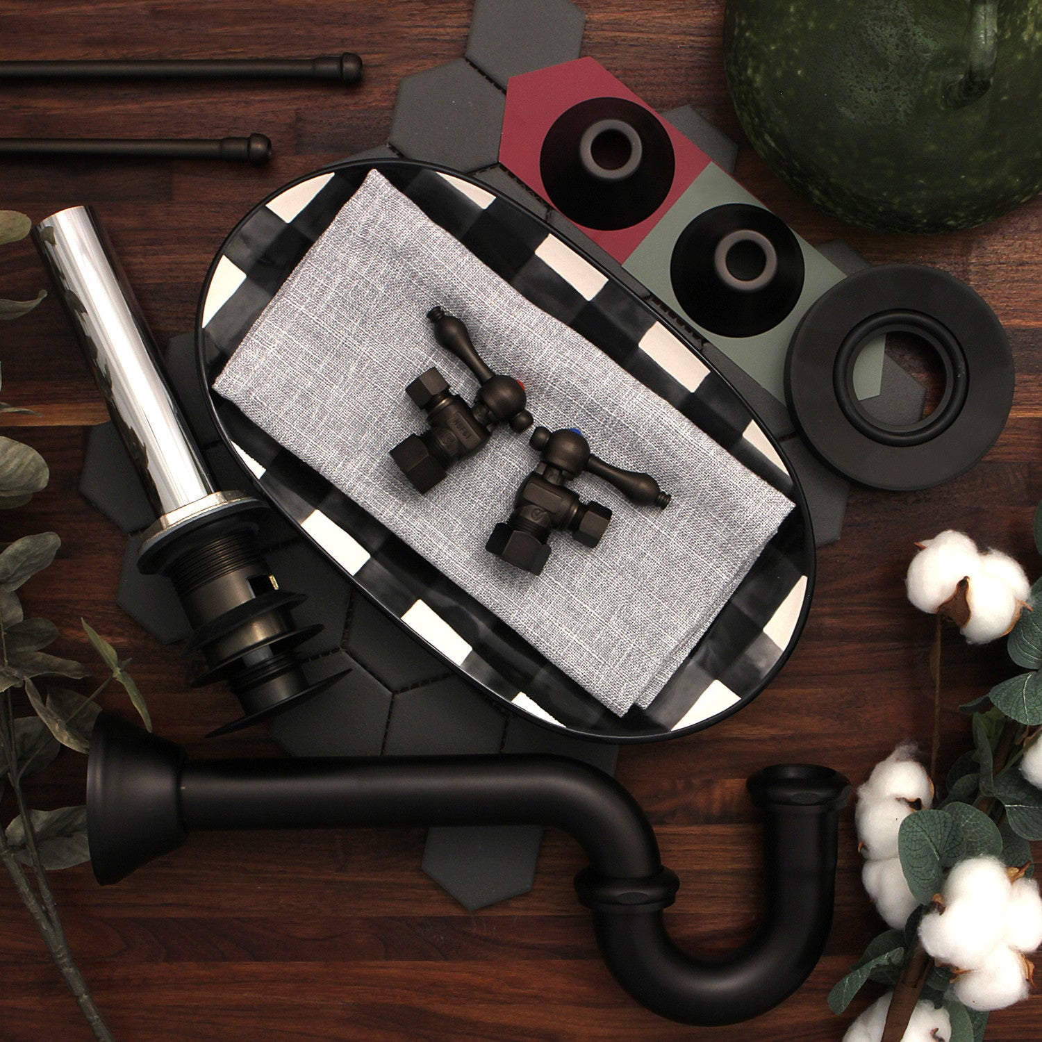 Kingston Heirloom CC53305VOKB30 - Trimscape Traditional Plumbing Sink Trim Kit with P-Trap and Overflow Drain, Oil Rubbed Bronze