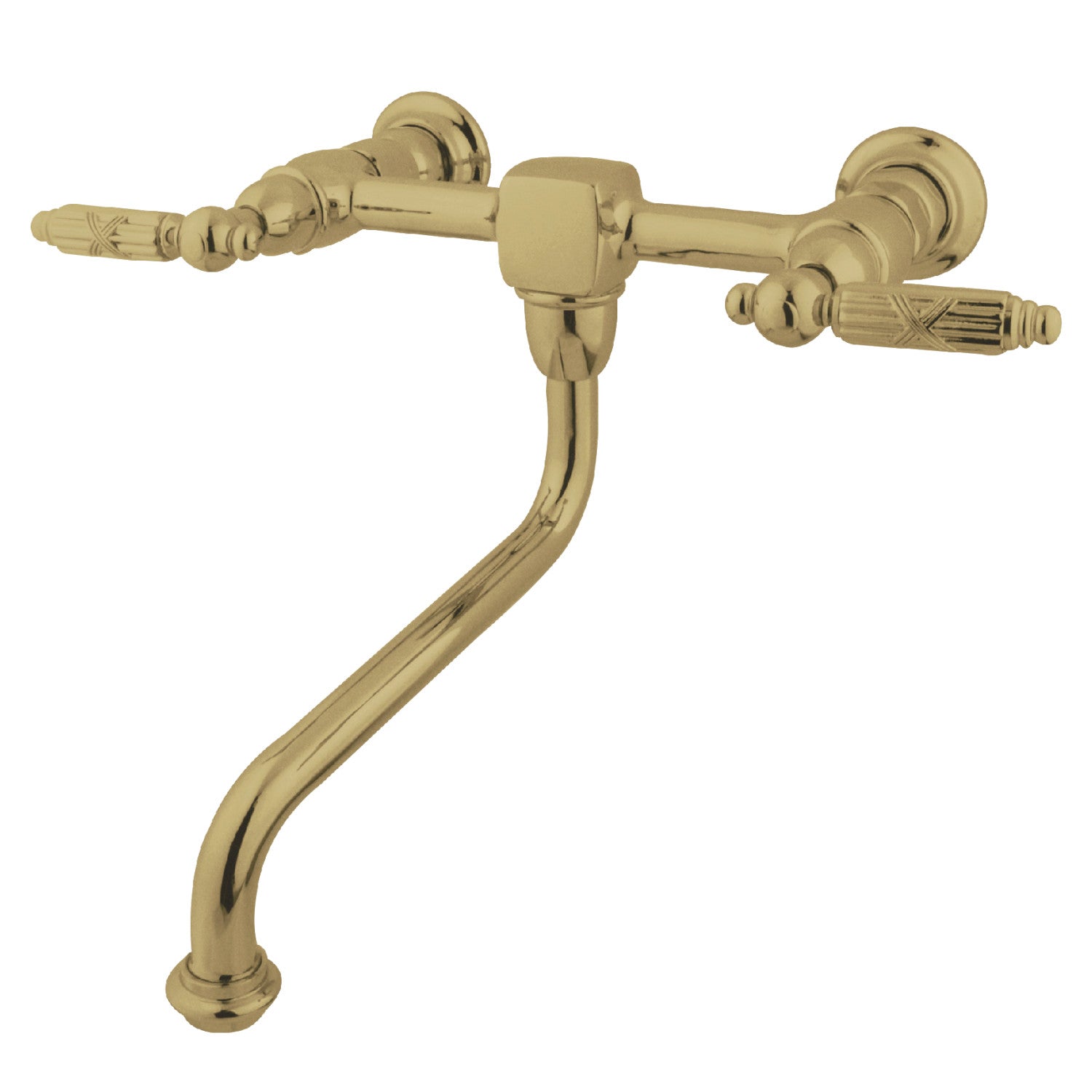 Kingston Heirloom KS1212GL - Robinet de salle de bains à double poignée Heritage 2 trous, laiton poli
