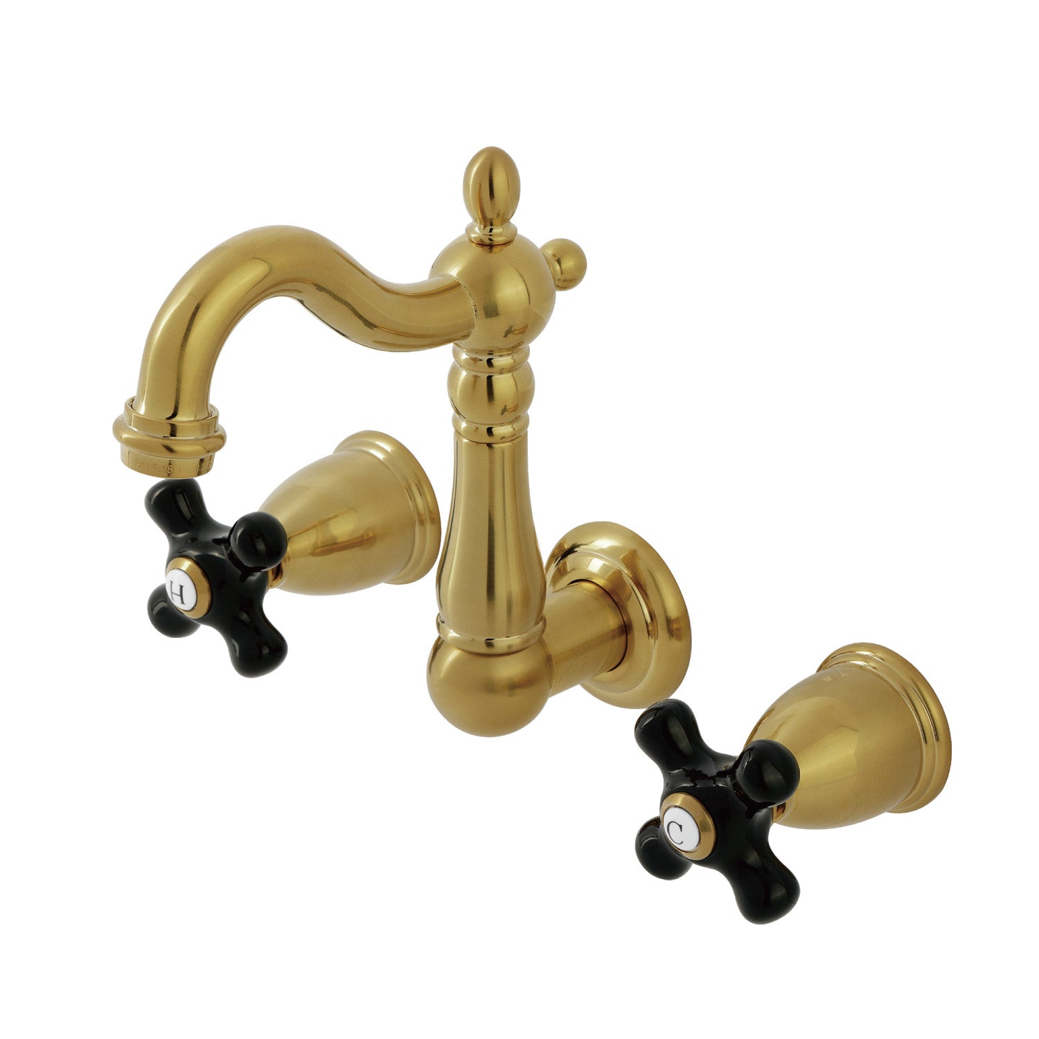 Kingston Heirloom KS1227PKX - Robinet de salle de bains à double poignée 3 trous, laiton brossé