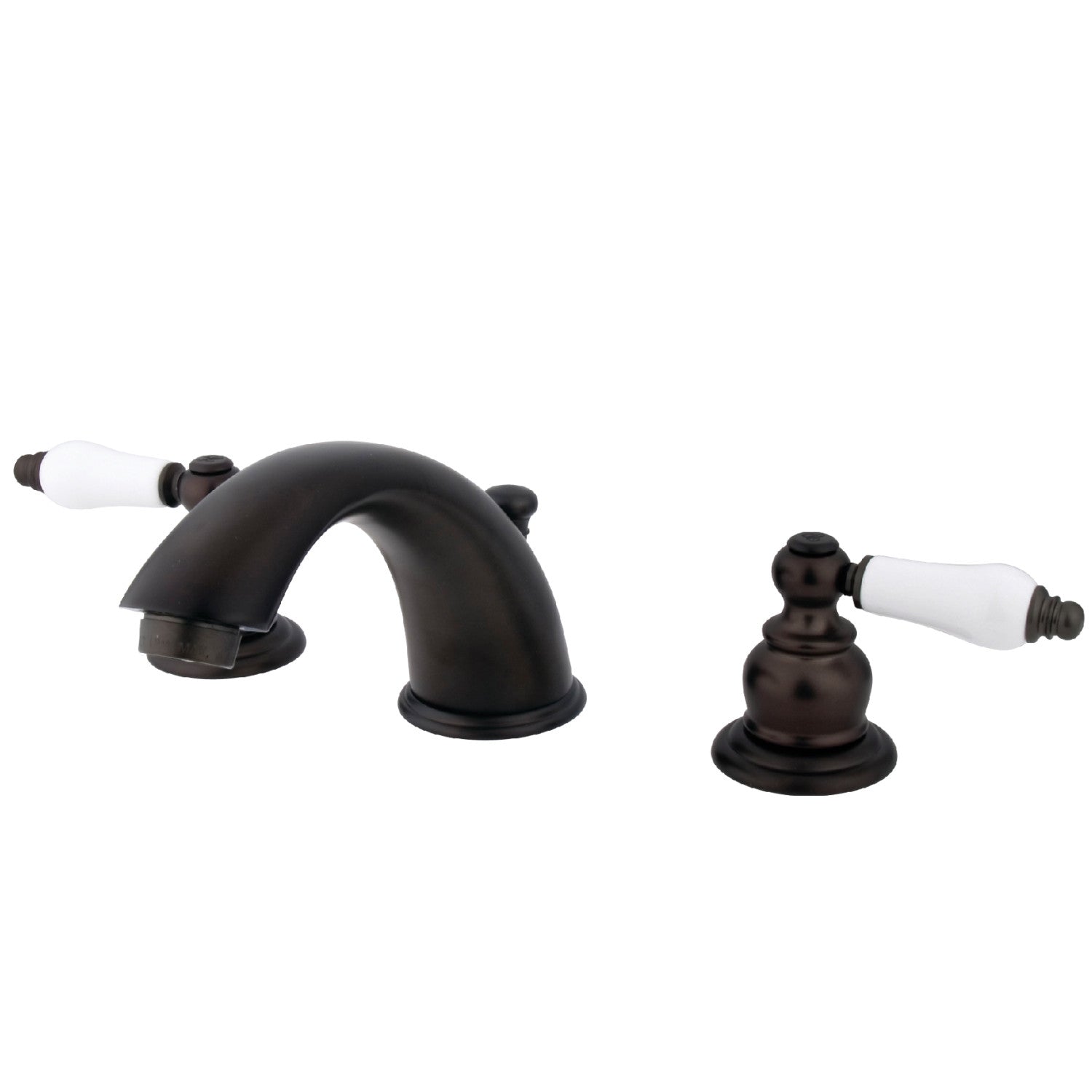 Kingston Heirloom KB975B - Victorian à deux poignées 3 trous montage sur plage Robinet de salle de bain à entraxe large avec drain à tirette, huile frotté Bronze