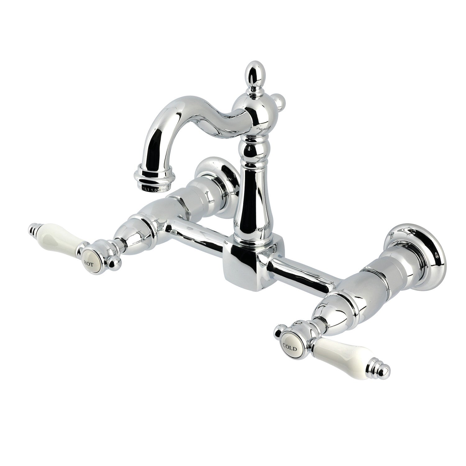 Kingston Heirloom KS2441BPL - Robinet de cuisine à deux poignées Bel-Air 2 trous, chrome poli