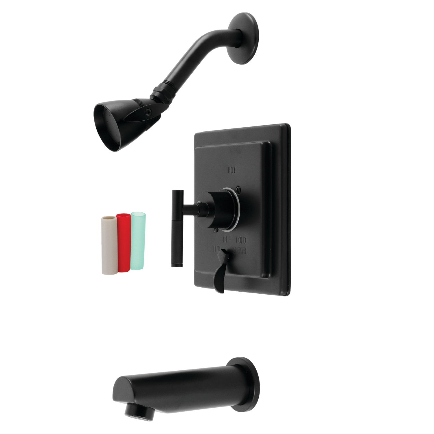 Kingston Sona KB86500CKL - Robinet de baignoire et de douche à pression Kaiser, noir mat