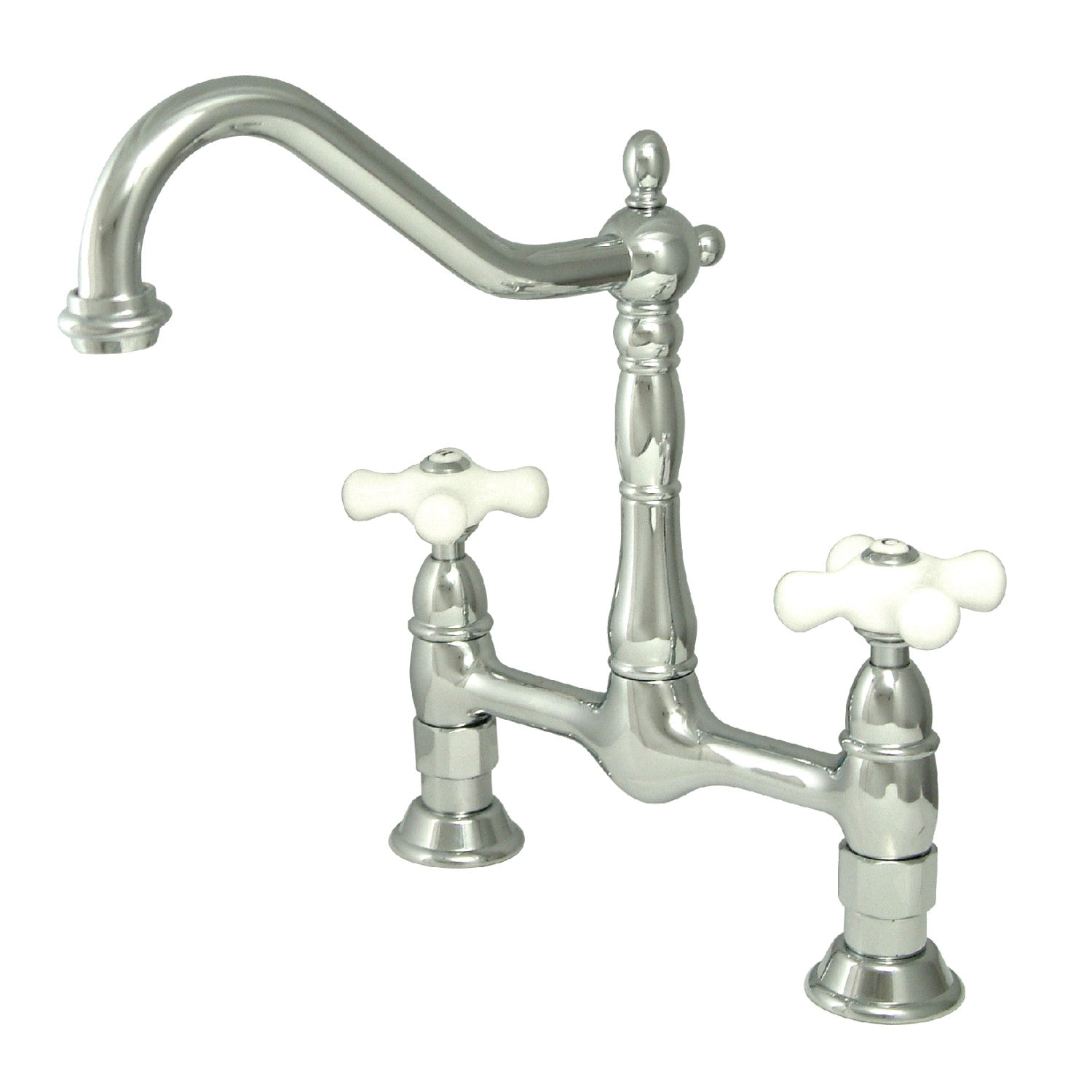 Kingston Heirloom KS1171PX - Robinet de cuisine à deux poignées Heritage 2 trous