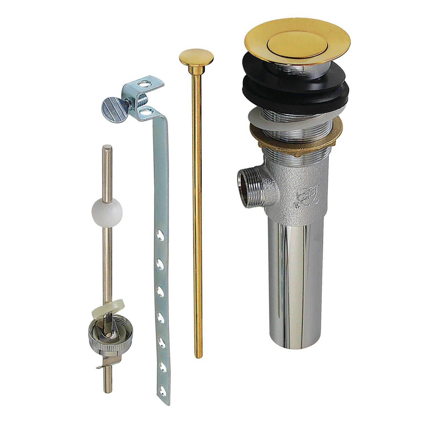 Kingston Trimscape KB1007SB Brass Pop-Up Bathroom Sink Drain with Overflow, 22 Gauge, Brushed Brass