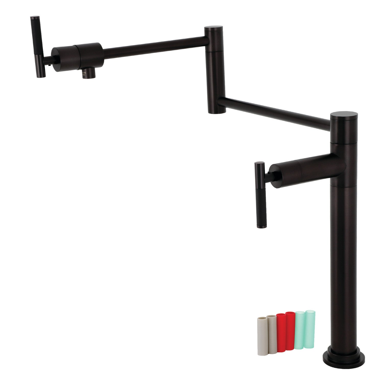 Kingston Sona KS4705CKL - Robinet de remplissage de pot de plate-forme à deux poignées Kaiser 1 trou, bronze frotté à l'huile