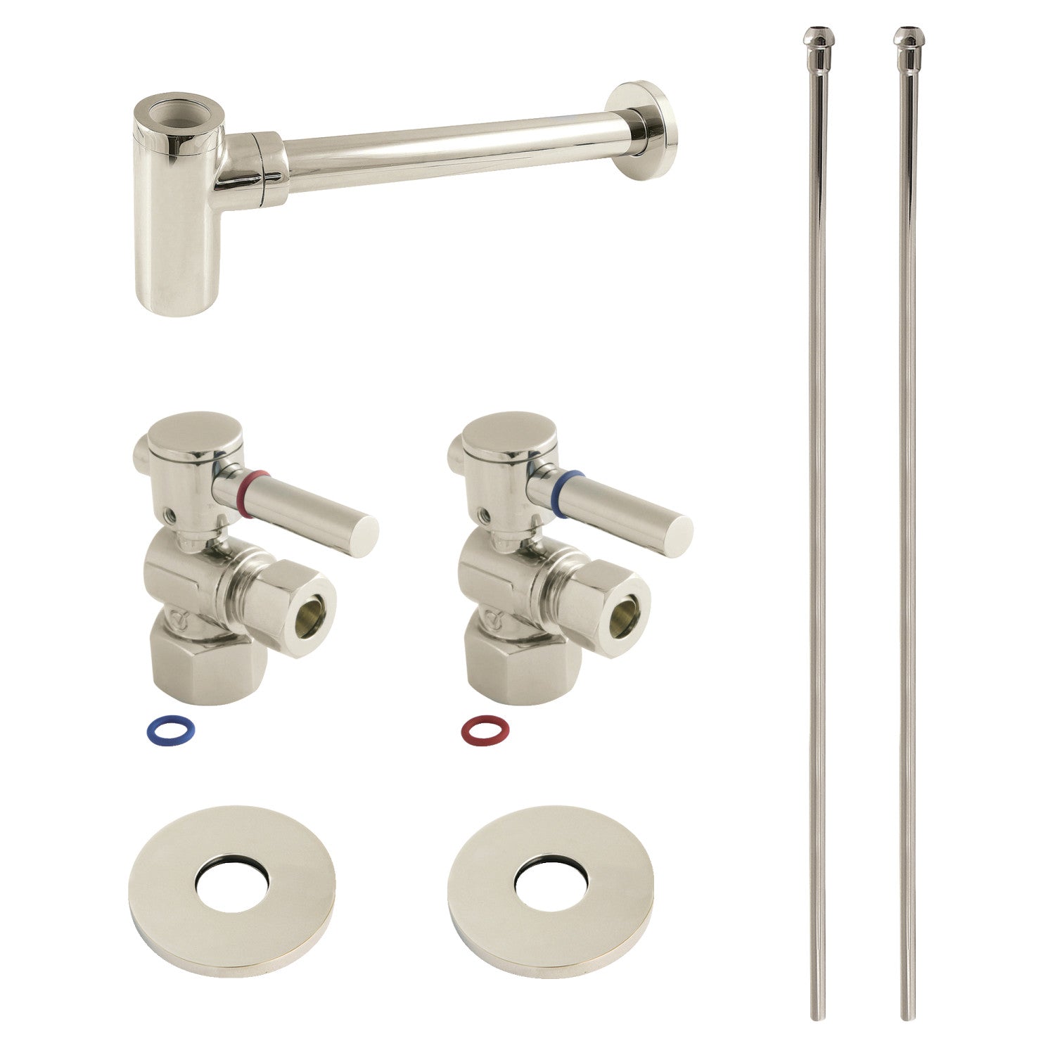 Kingston Sona CC43106DLLKB40 - Trimscape Modern Plumbing Sink Trim Kit with Bottle Trap, Polished Nickel