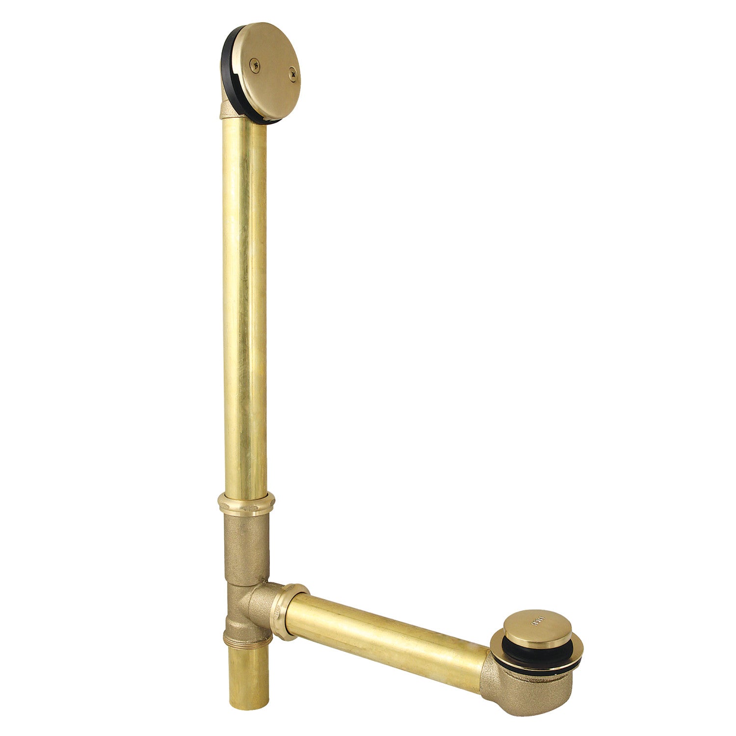 Kingston Tulare DTT2207 - Made To Match 25-Inch Brass Toe Touch Tub Waste and Overflow, Brushed Brass