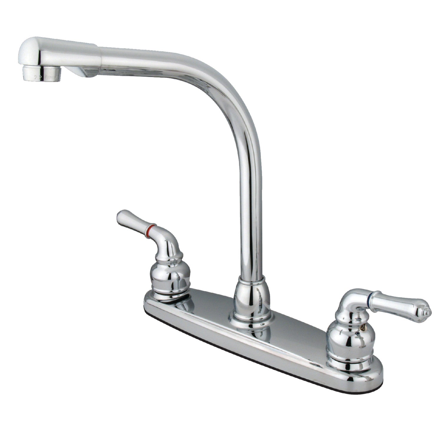 Kingston Tulare KB750 - Robinet de cuisine à deux poignées Magellan 2 trous 8", chrome poli