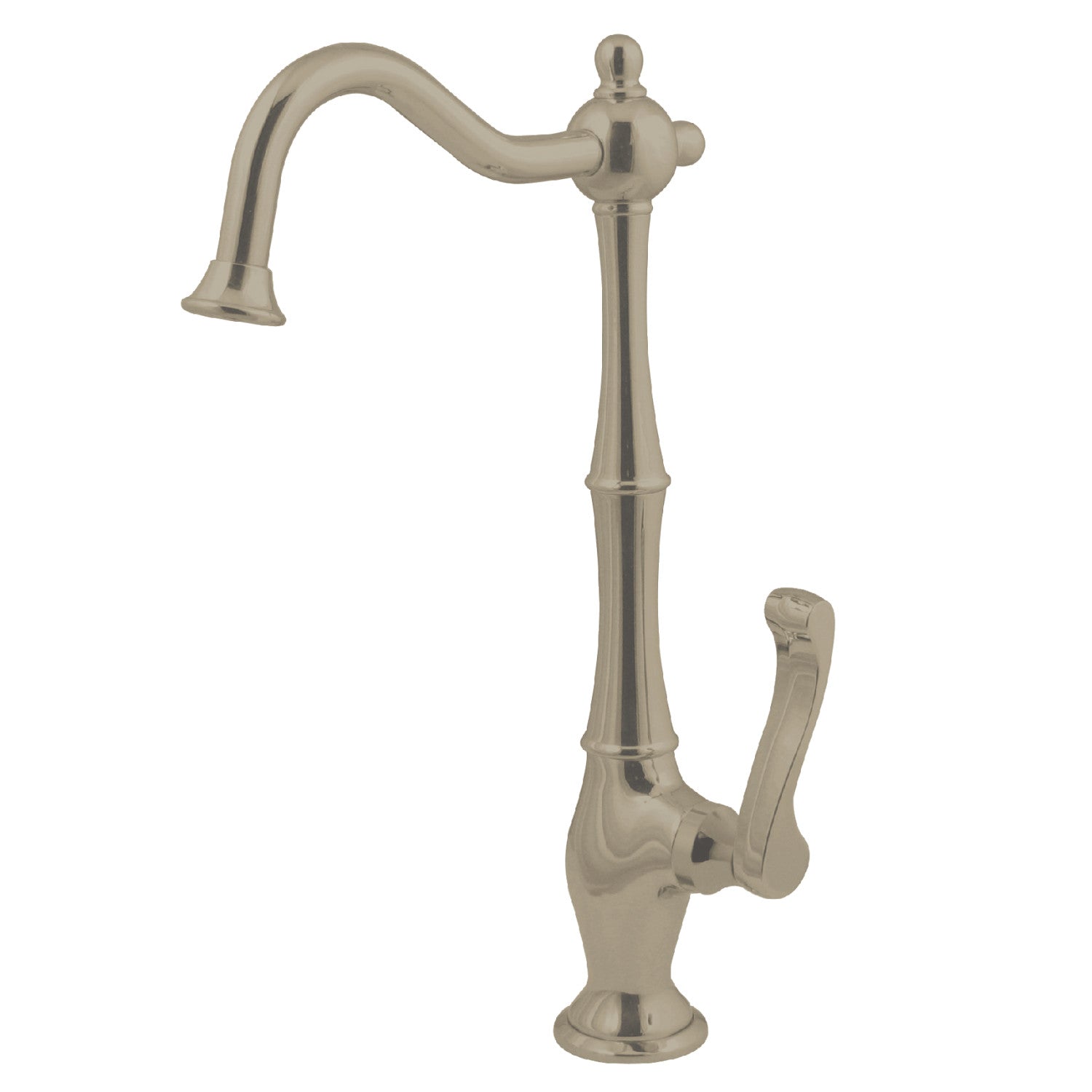 Kingston Heirloom KS1198FL - Robinet de filtration d'eau à une poignée Royale 1 trou, Nickel brossé