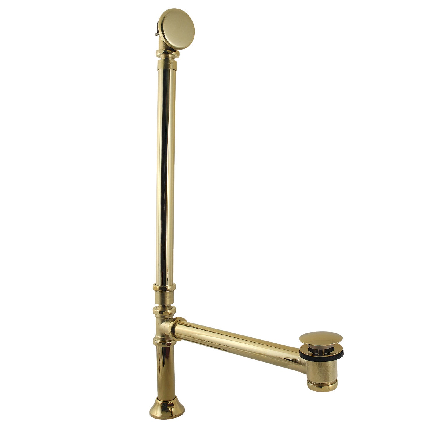 Kingston Sona CC2712 - Vintage Swivel Ball Toe Touch Tub Waste and Overflow, Polished Brass