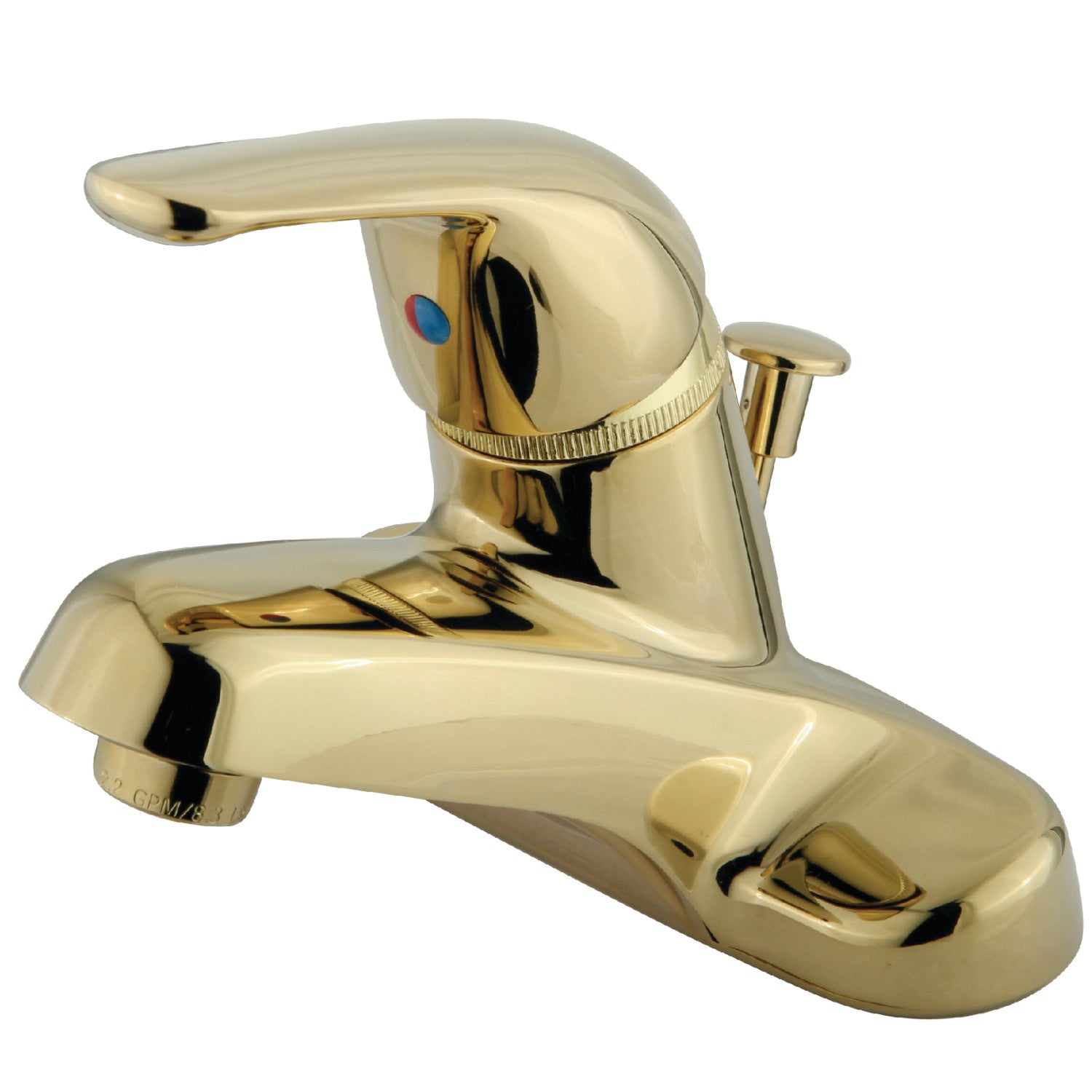 Kingston Tulare GKB542 - Chatham Single-Handle 3-Hole Deck Mount 4-Inch Centerset Bathroom Faucet with ABS Pop-Up Drain, Polished Brass