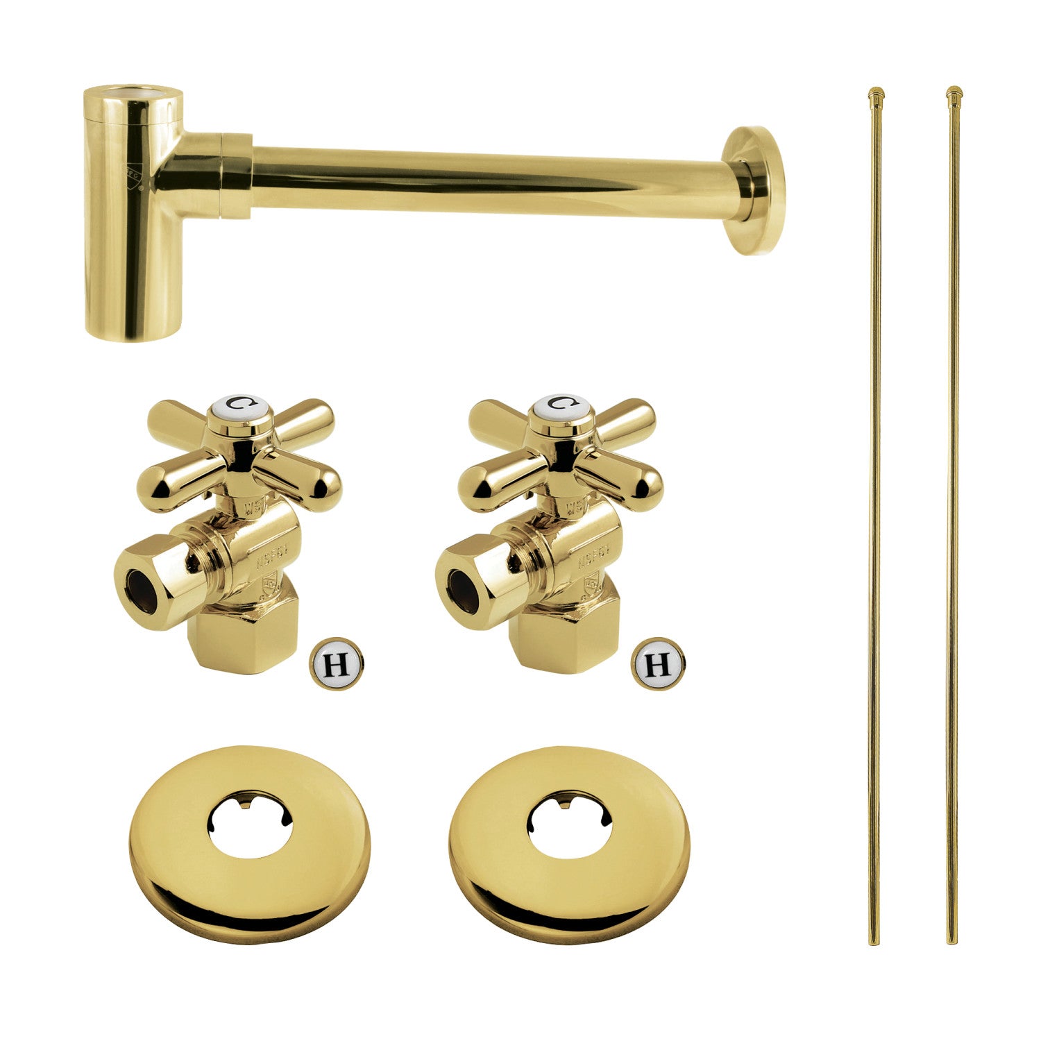 Kingston Tulare KPK802P - Trimscape Modern Plumbing Sink Trim Kit with Bottle Trap, Polished Brass