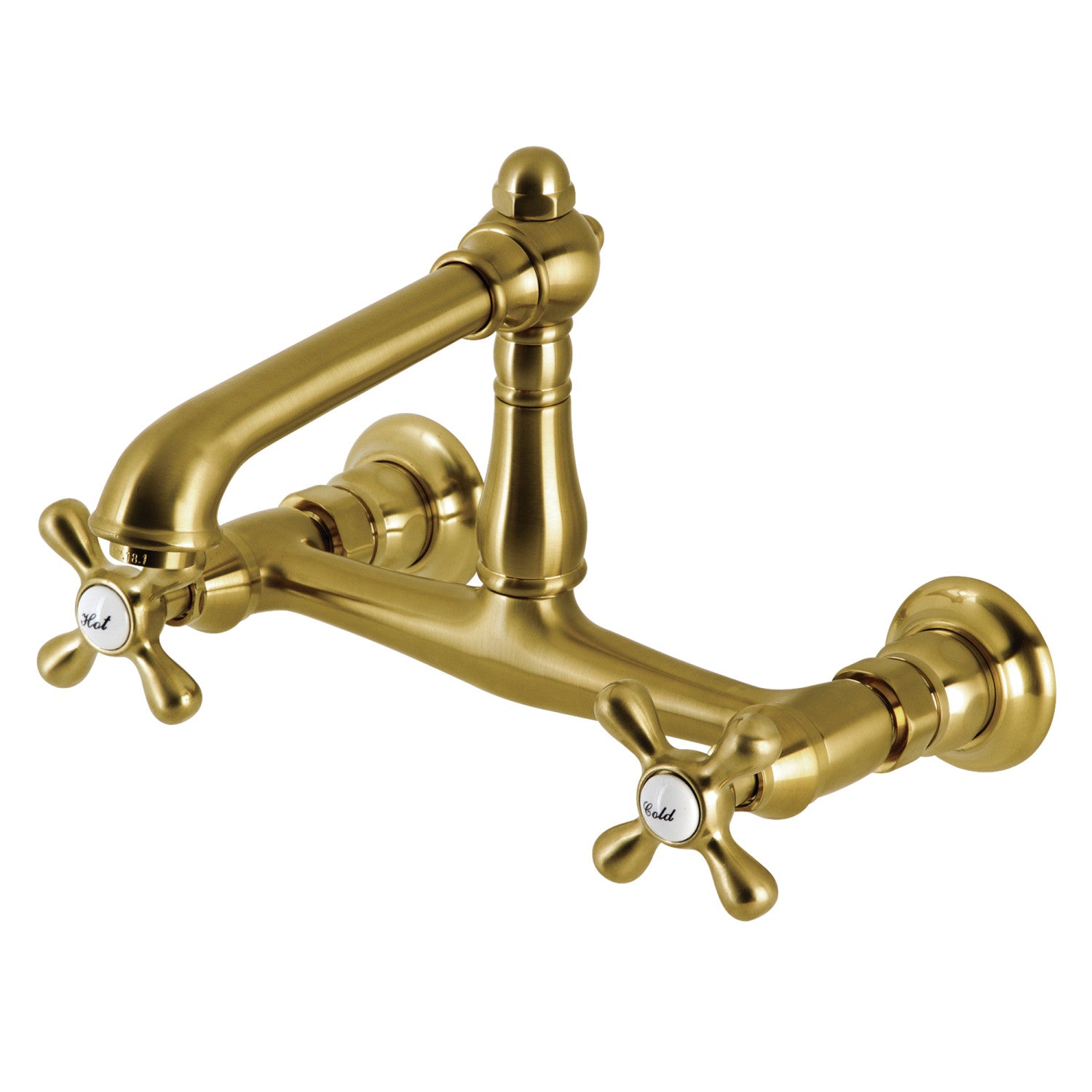 Kingston Heirloom KS7247AX - Robinet de salle de bain double poignée de pays anglais 2 trous, laiton brossé