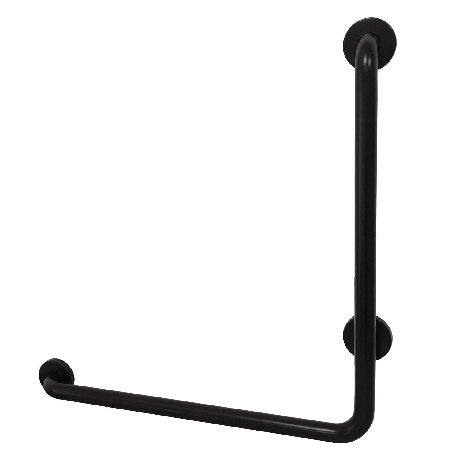 Kingston Tulare GBL1424CSL0 - Made To Match 24-Inch x 24-Inch L-Shaped Stainless Steel ADA Grab Bar - Left Hand, Matte Black