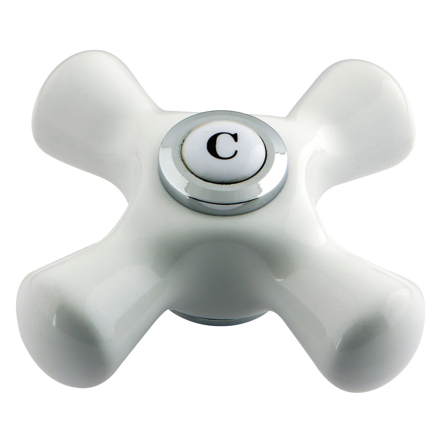 Kingston Aqua Vintage AECX1C Porcelain Cross Handle (Cold Side), Polished Chrome