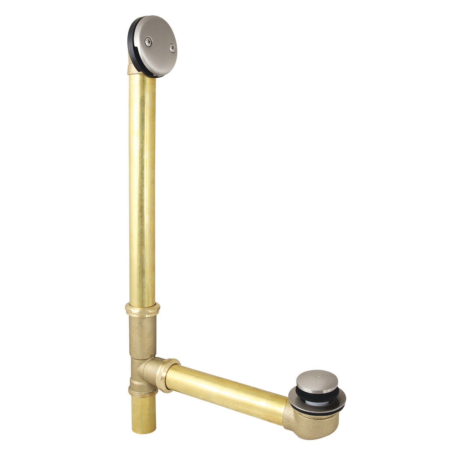 Kingston Tulare DTT2208 - Made To Match 25-Inch Brass Toe Touch Tub Waste and Overflow, Brushed Nickel