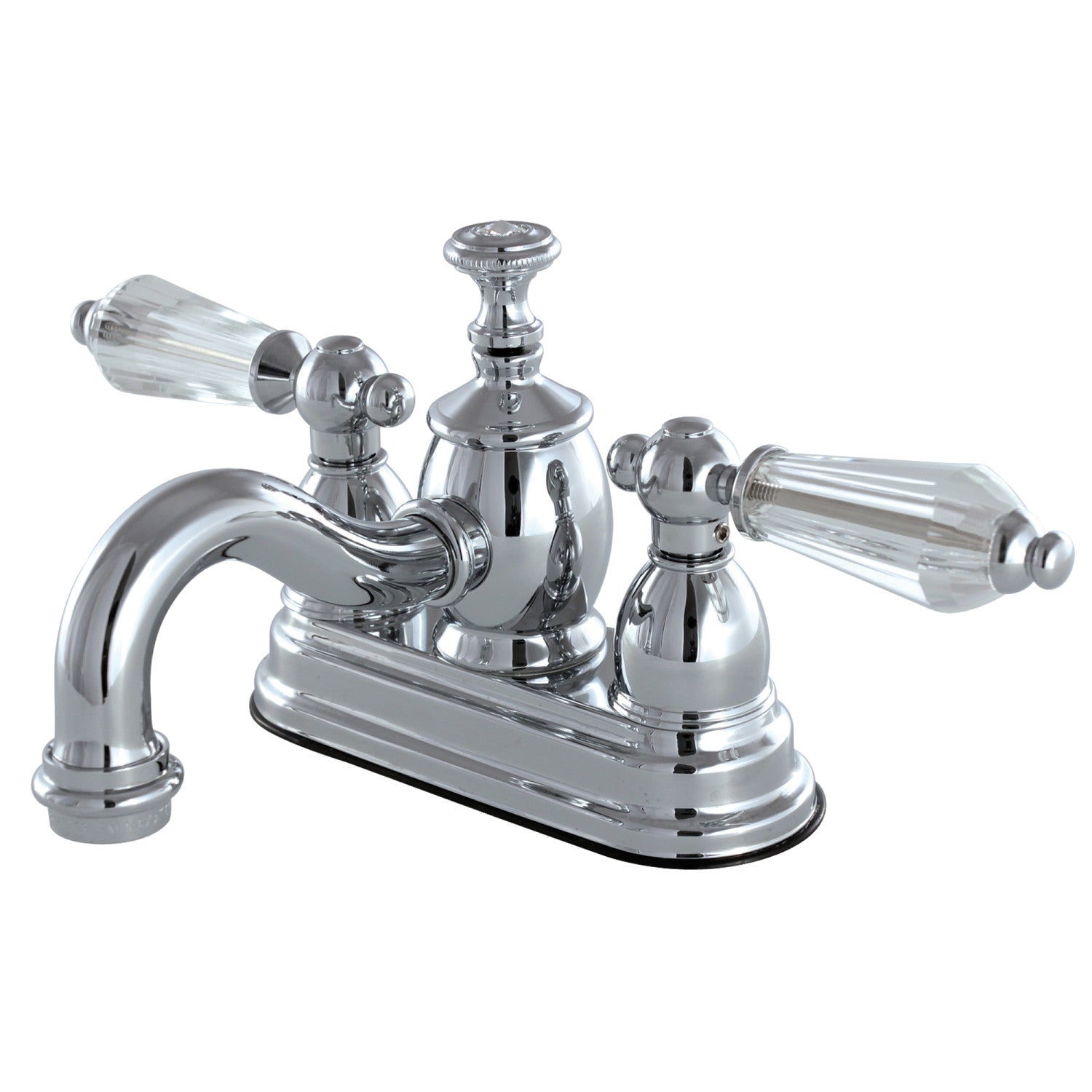 Kingston Heirloom KS7101WLL - Wilshire Double-Handle 3 trous montage sur plage 4-Inch Centerset Robinet de salle de bains avec laiton à tirette, Chrome poli
