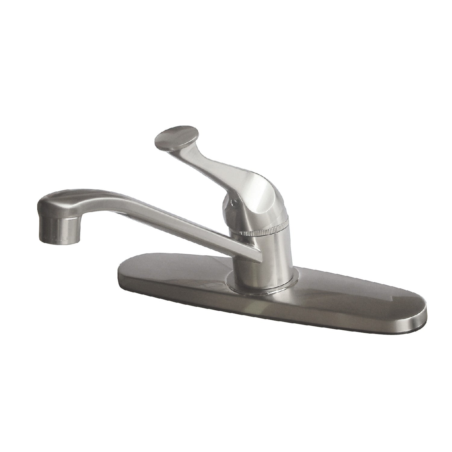 Kingston Tulare KB571SN - Robinet de cuisine à une poignée Chatham 3 trous 8", nickel brossé