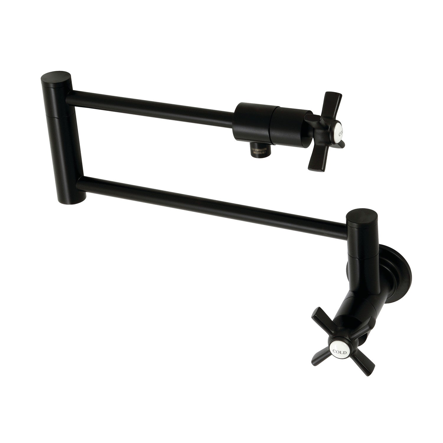 Kingston Tulare KS4100ZX - Robinet de remplissage pour pot à montage mural bimanche Millennium 1 trou, noir mat