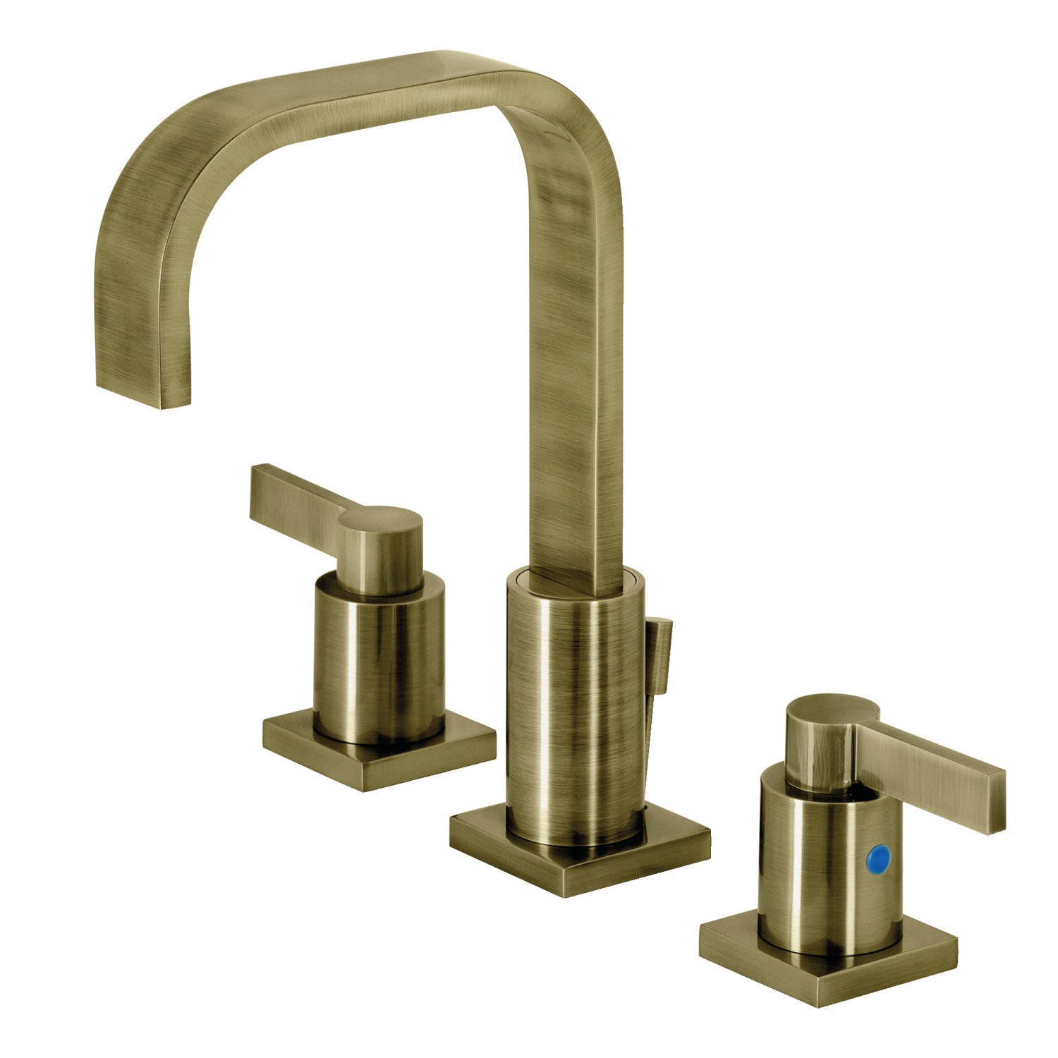 Kingston Sona FSC89633NDL - NuvoFusion Robinet de salle de bain à deux poignées 3 trous Robinet de salle de bain à montage étendu avec à tirette en laiton, laiton antique