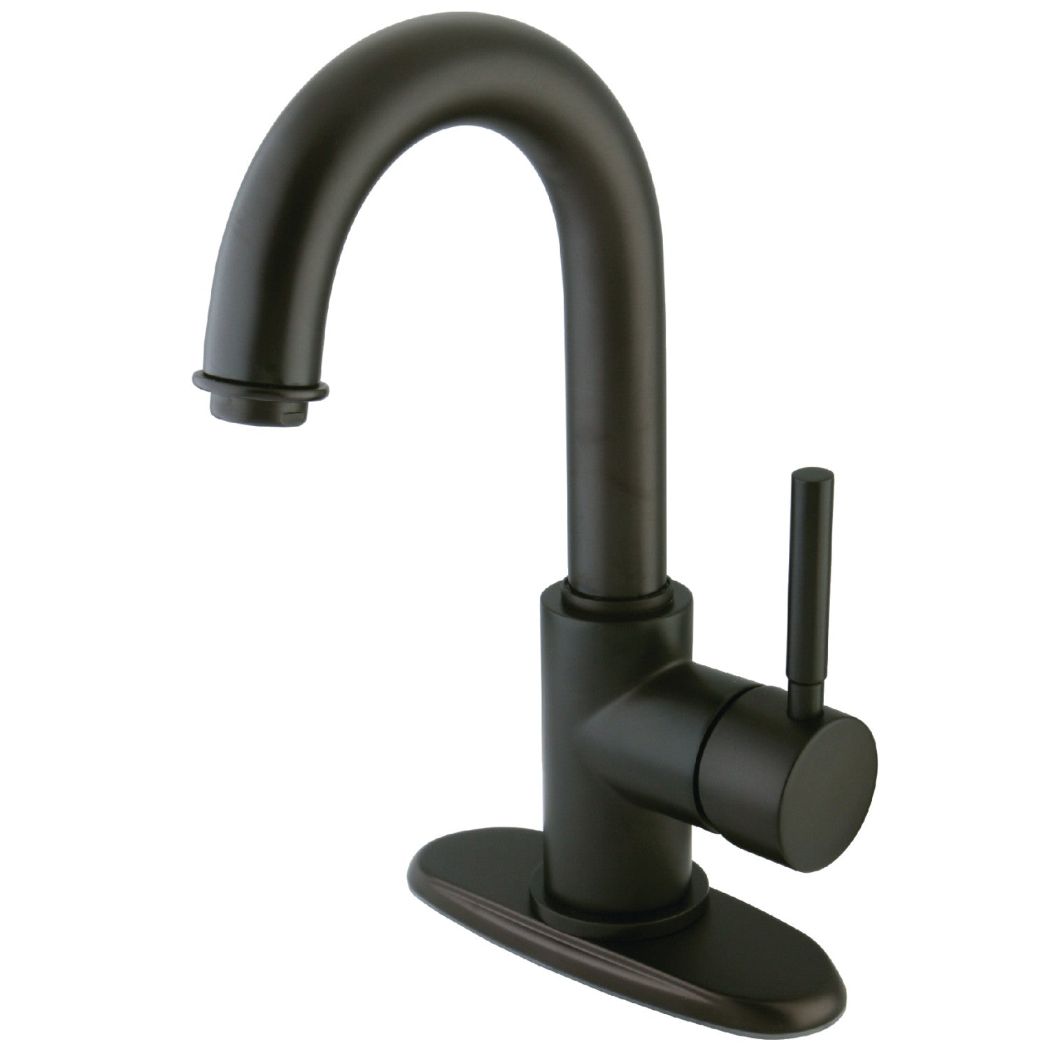 Kingston Concord KS8435DL Robinet de salle de bains monomanche 1-or-3 Trou montage sur plage 4-Inch Centerset avec Push-Up à tirette, huile frotté Bronze